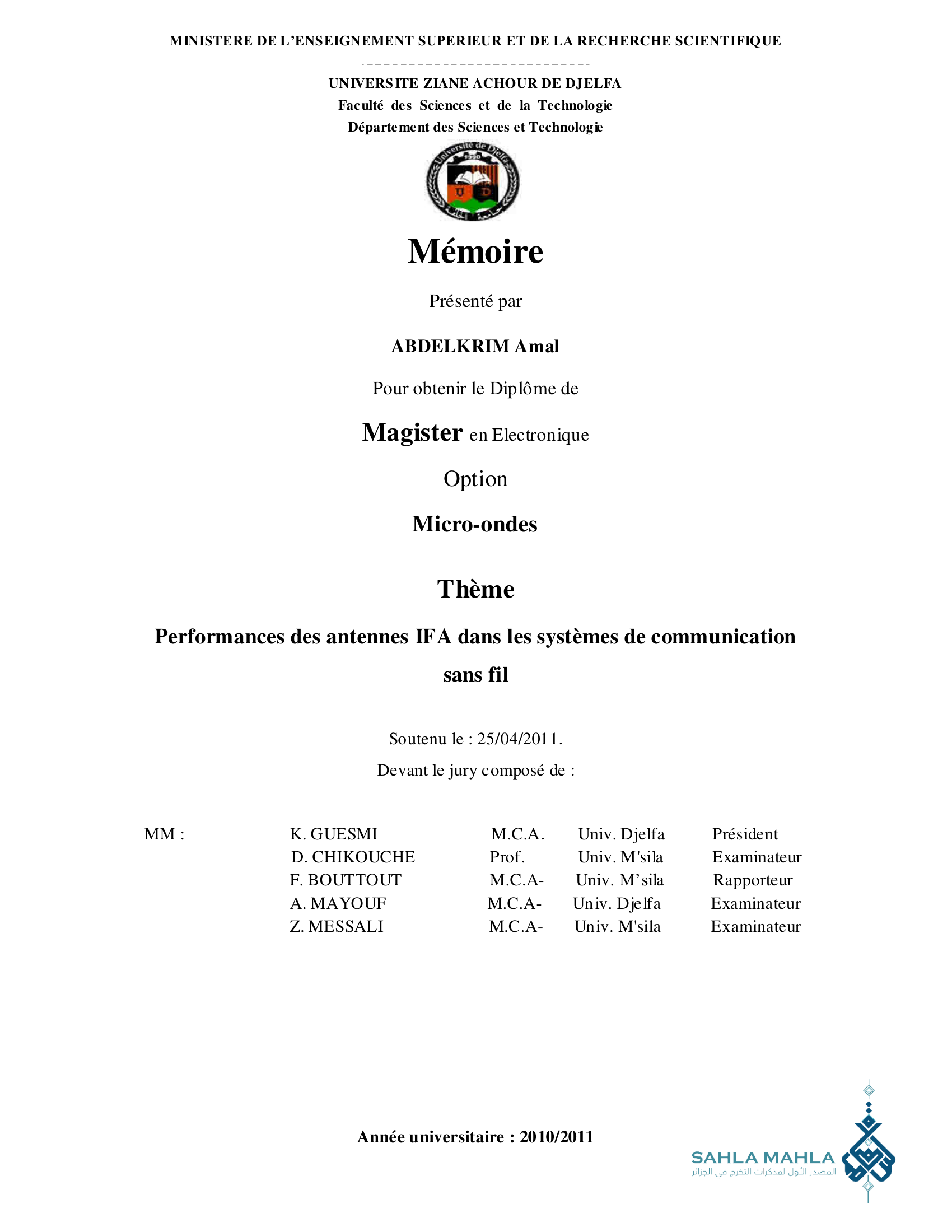 Performances des antennes IFA dans les systèmes de communication sans fil