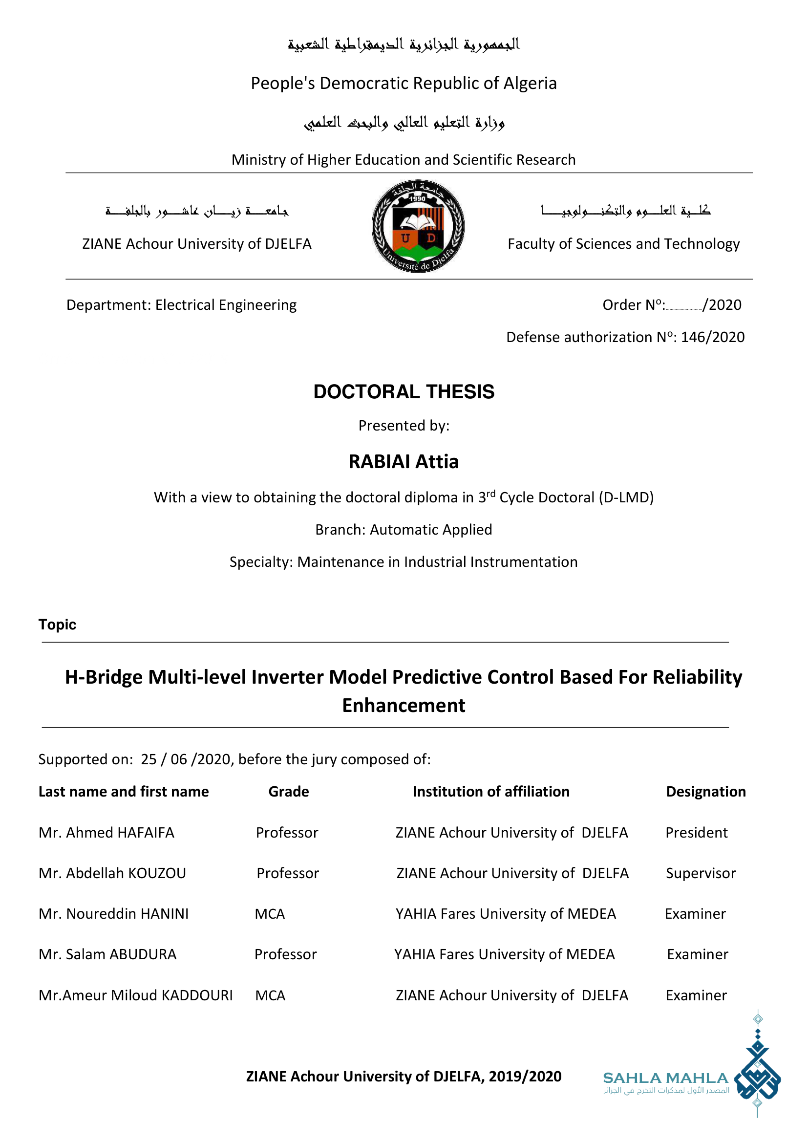 H-Bridge Multi-level Inverter Model Predictive Control Based For Reliability Enhancement