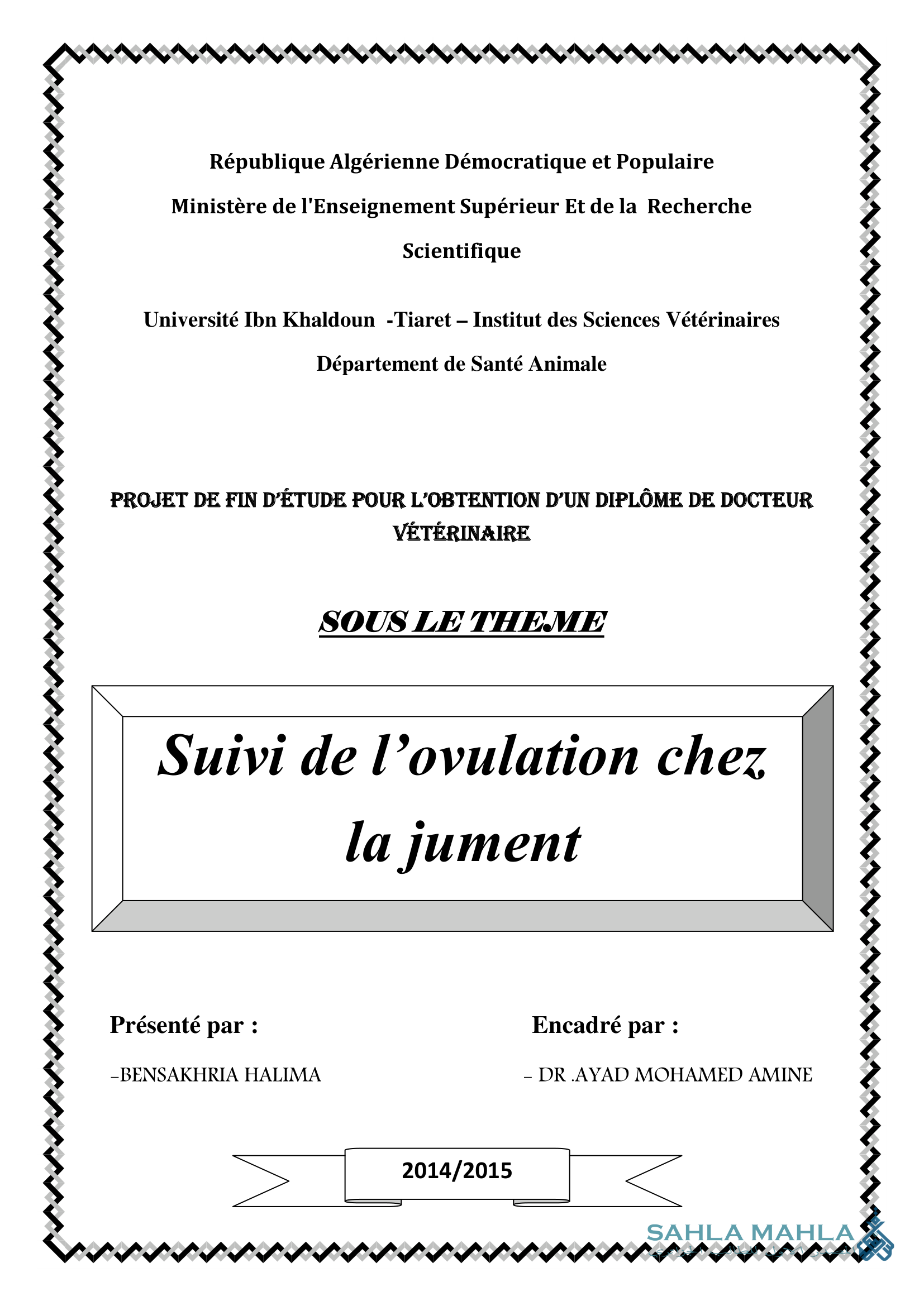 Suivi de l'ovulation chez la jument