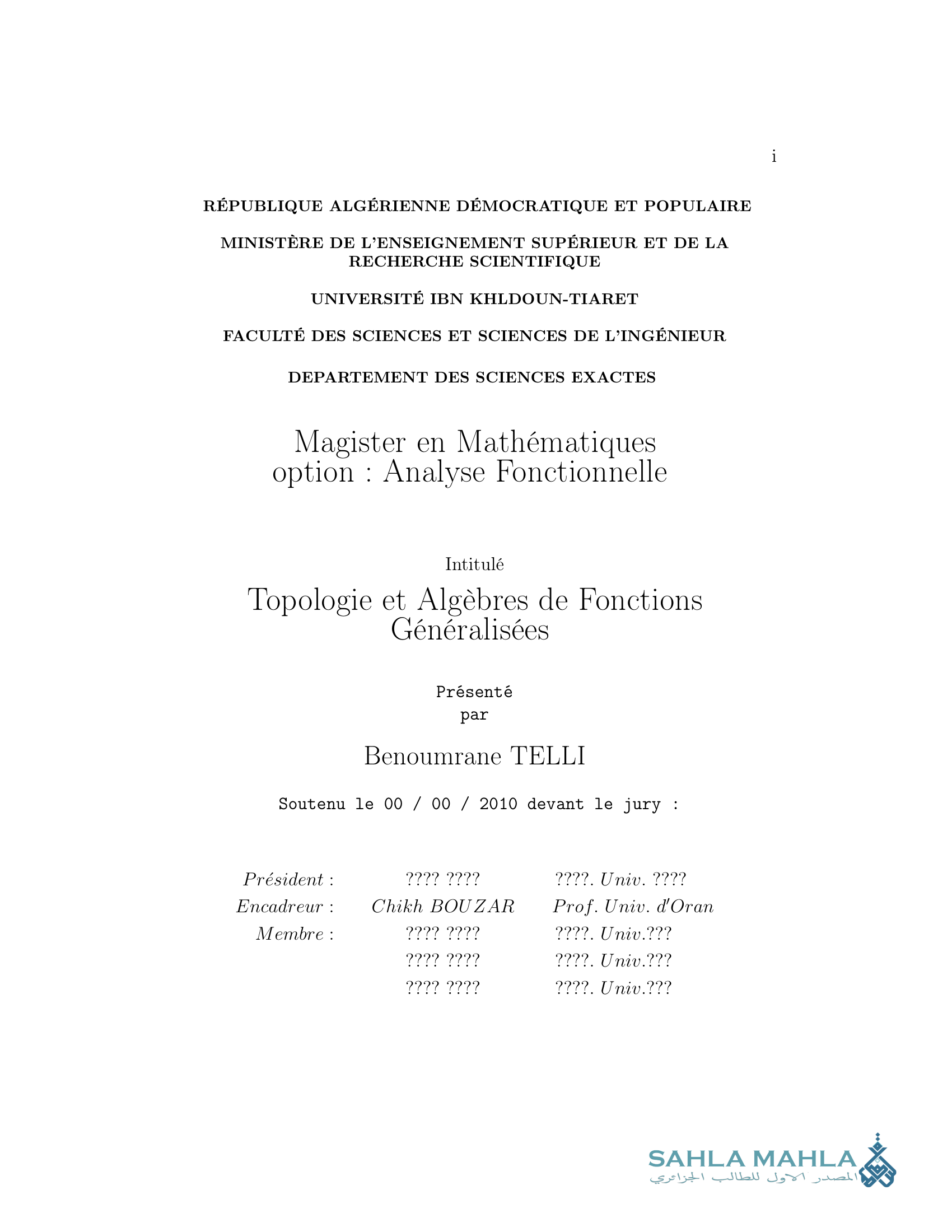 Topologie et Algèbres de Fonctions Généralisées