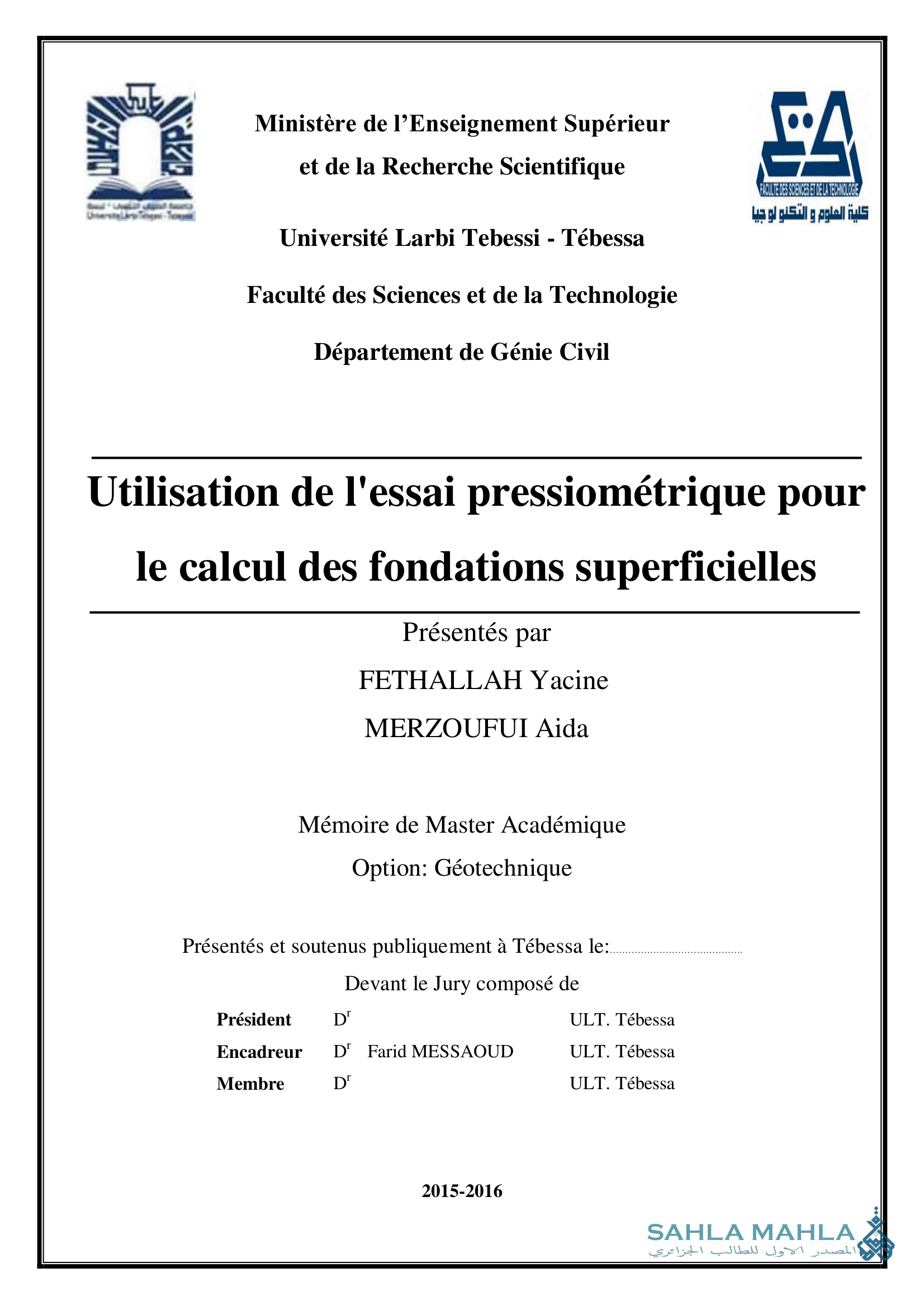 Utilisation de l'essai pressiométrique pour le calcul des fondations superficielles