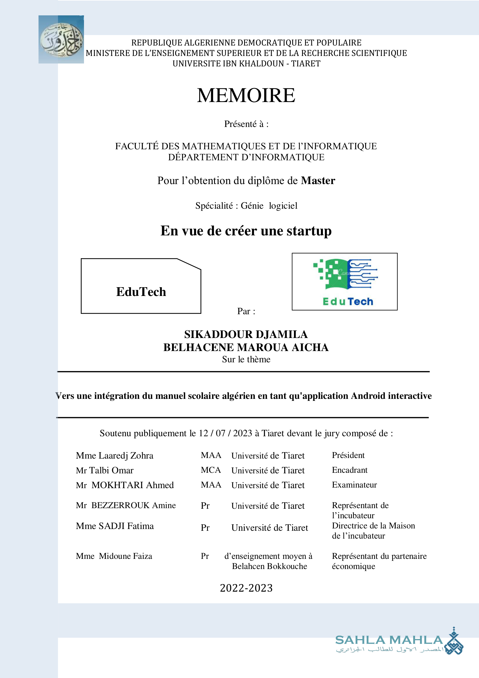 Vers une intégration du manuel scolaire algérien en tant qu'application Android interactive