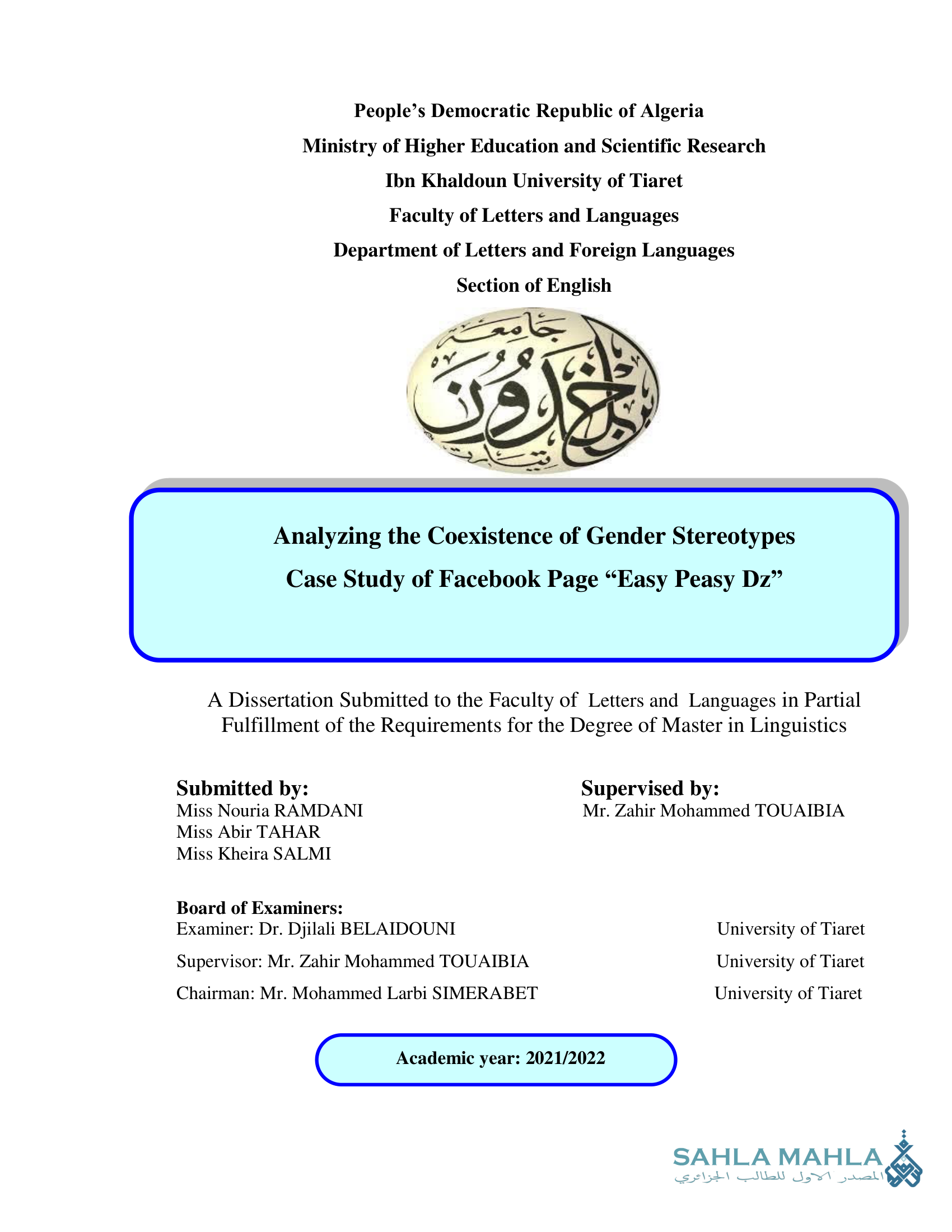 Analyzing the Coexistence of Gender Stereotypes Case Study of Facebook Page 