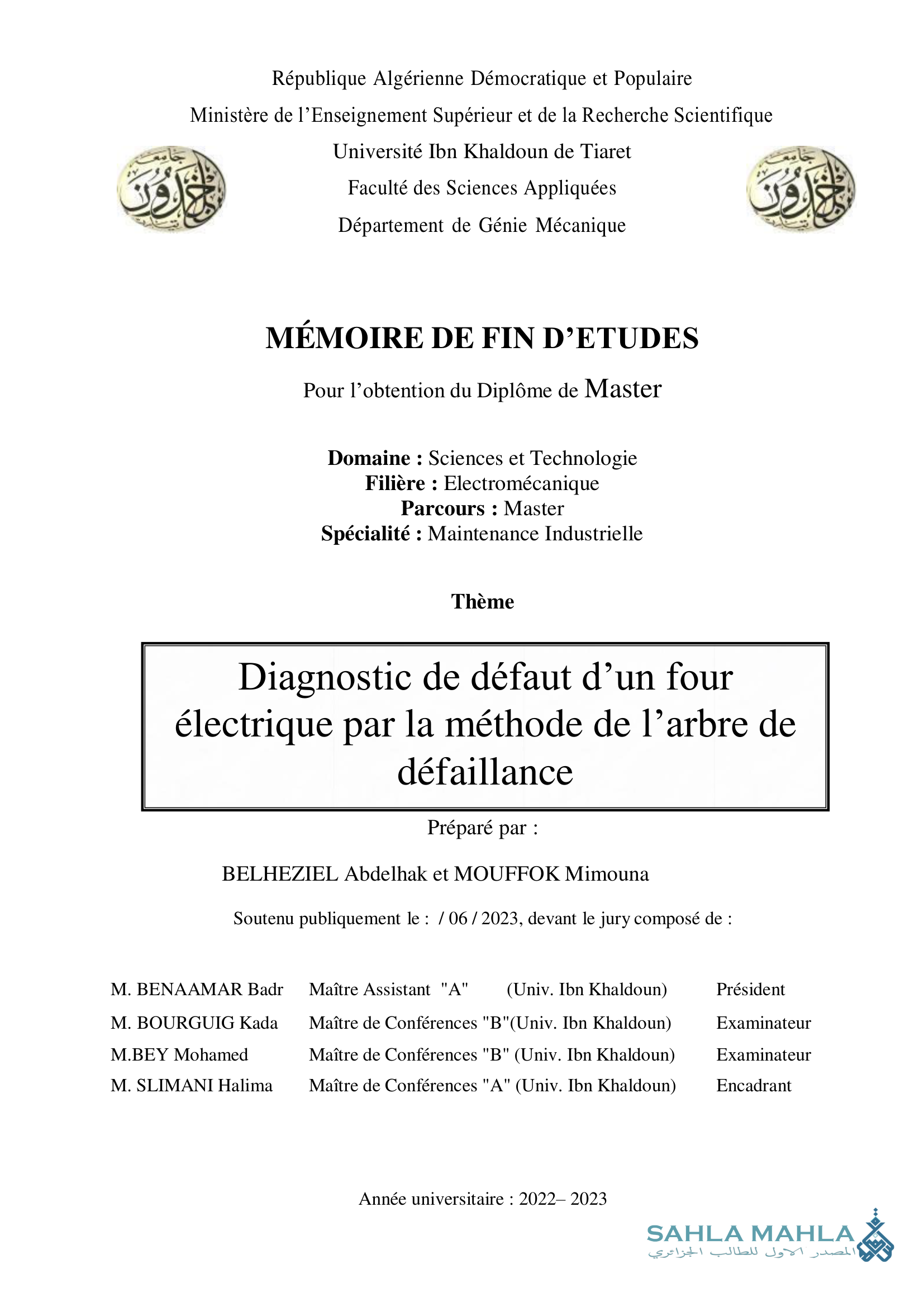 Diagnostic de défaut d'un four électrique par la méthode de l'arbre de défaillance