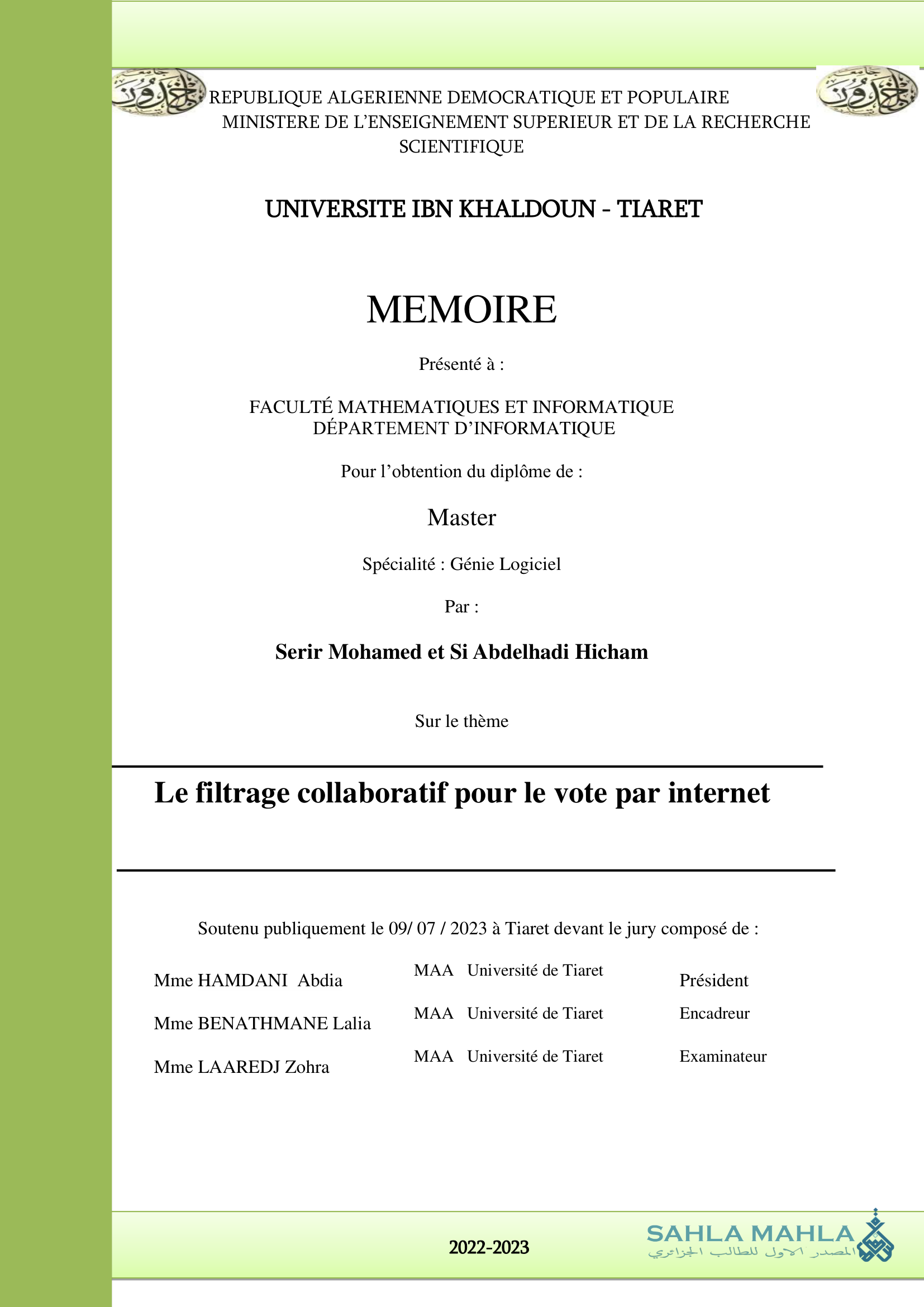 Le filtrage collaboratif pour le vote par internet