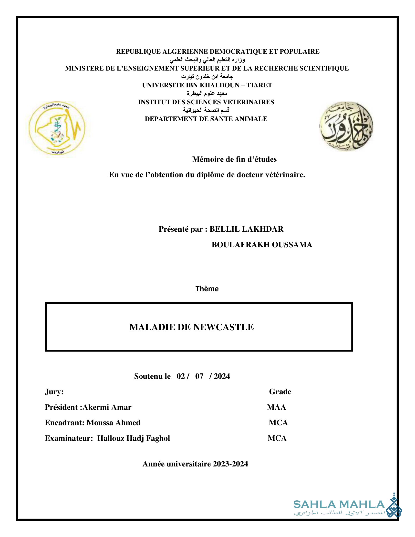 MALADIE DE NEWCASTLE