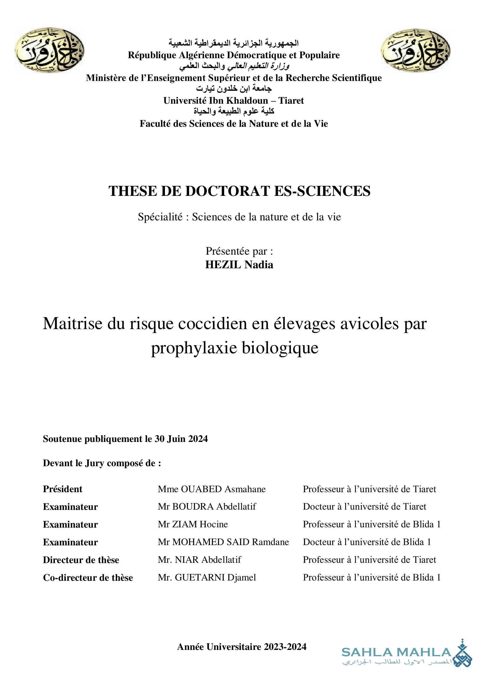 Maitrise du risque coccidien en élevages avicoles par prophylaxie biologique