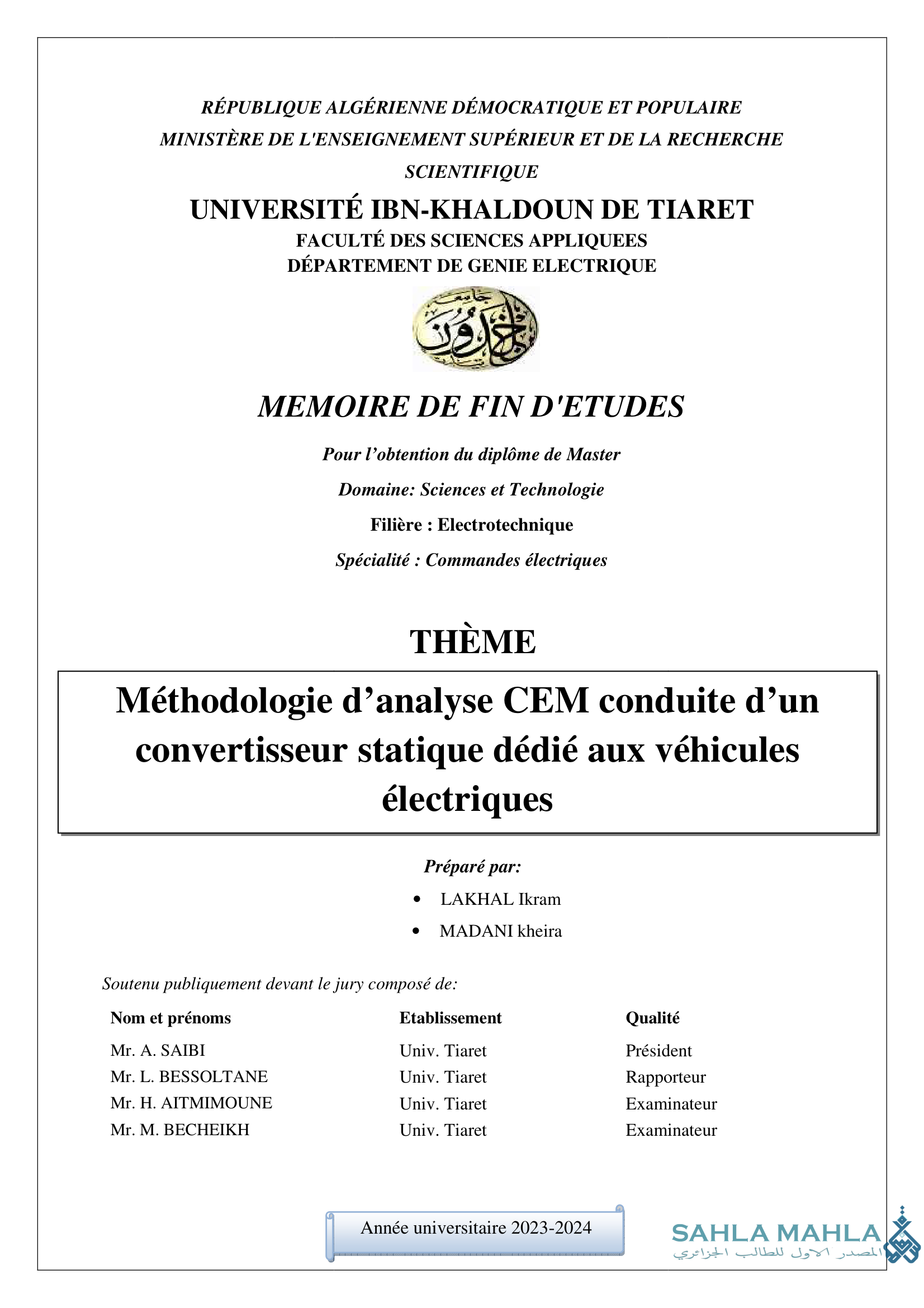 Méthodologie d'analyse CEM conduite d'un convertisseur statique dédié aux véhicules électriques