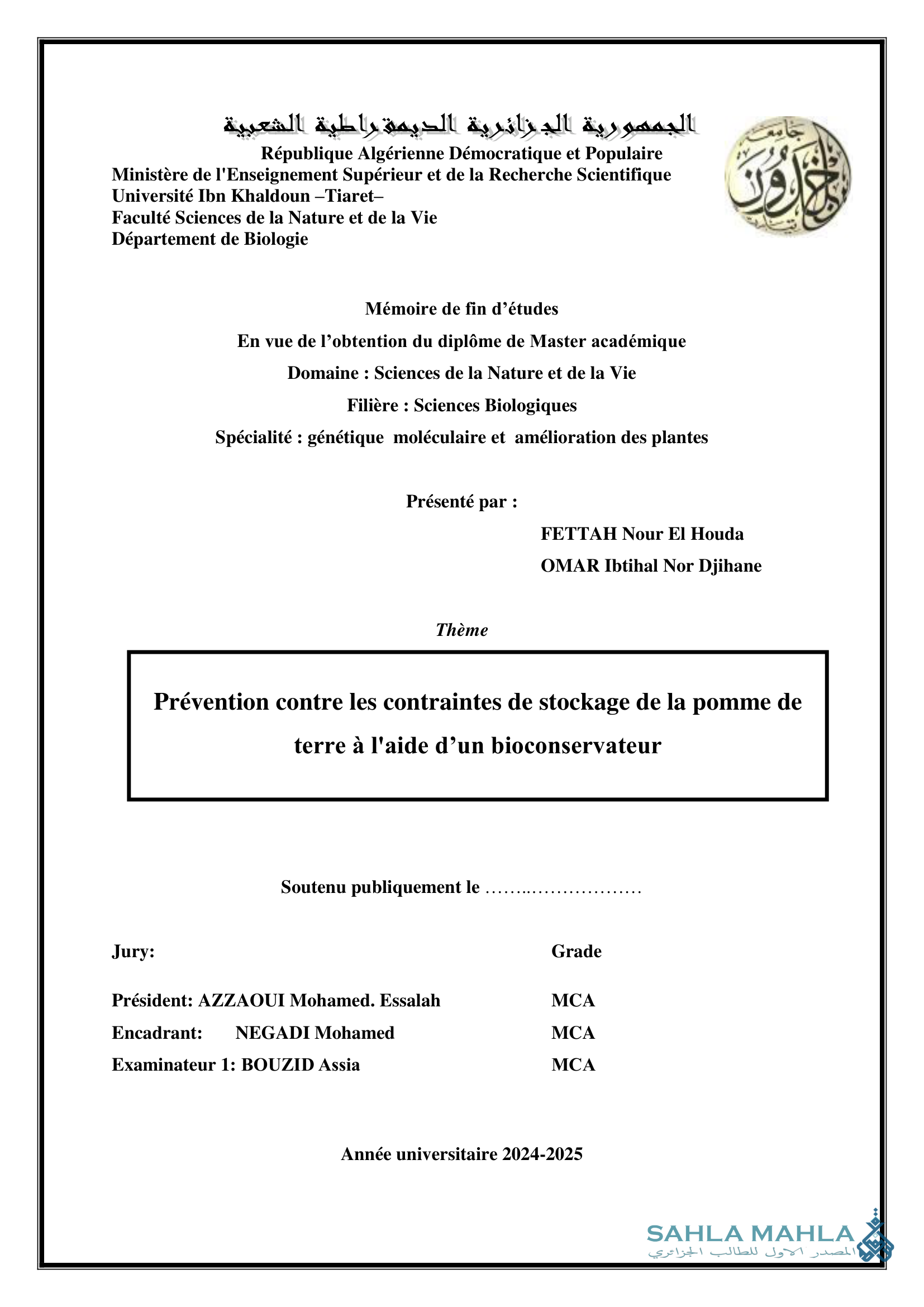 Prévention contre les contraintes de stockage de la pomme de terre à l'aide d'un bioconservateur