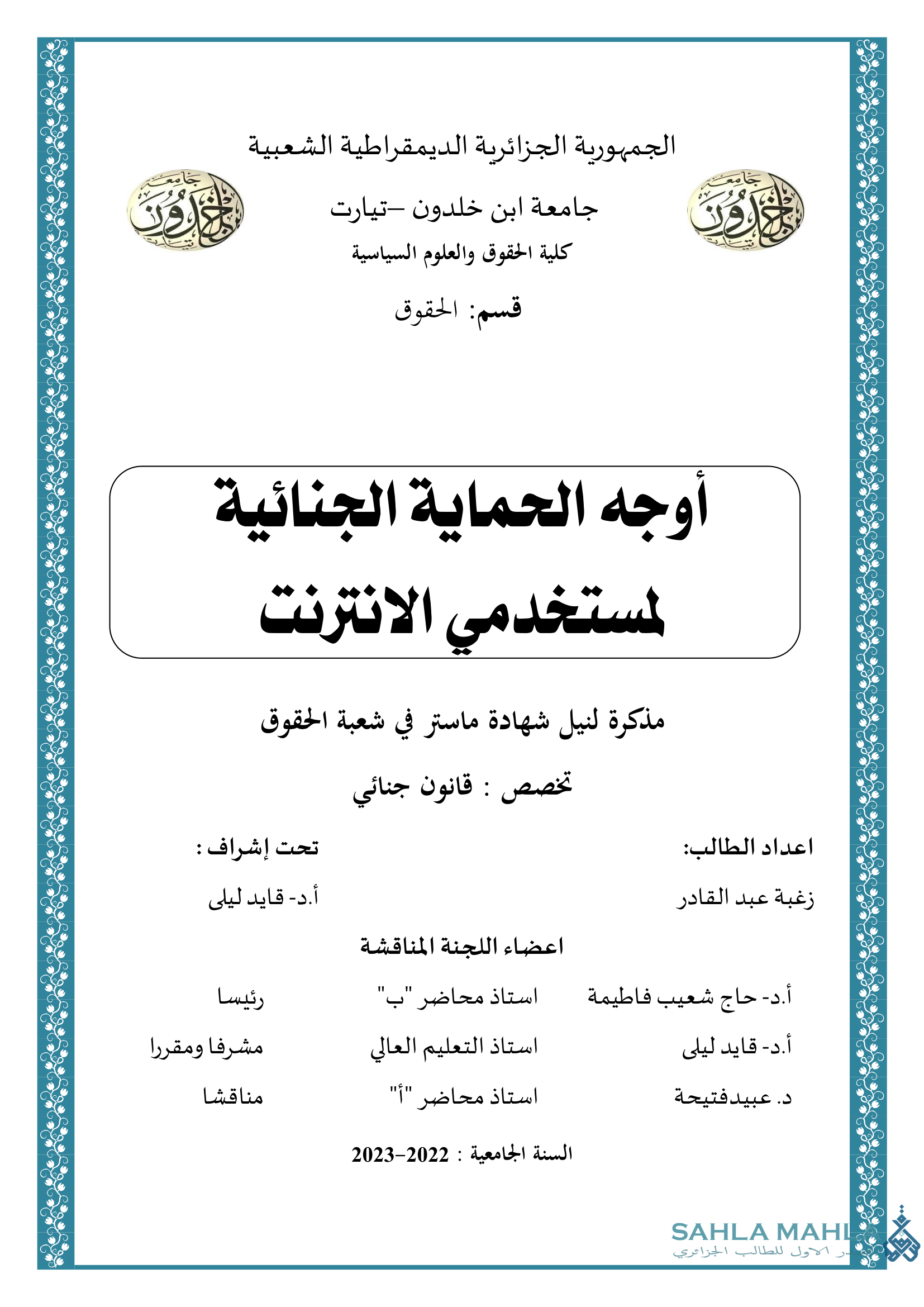 أوجه الحماية الجنائية لمستخدمي الانترنت