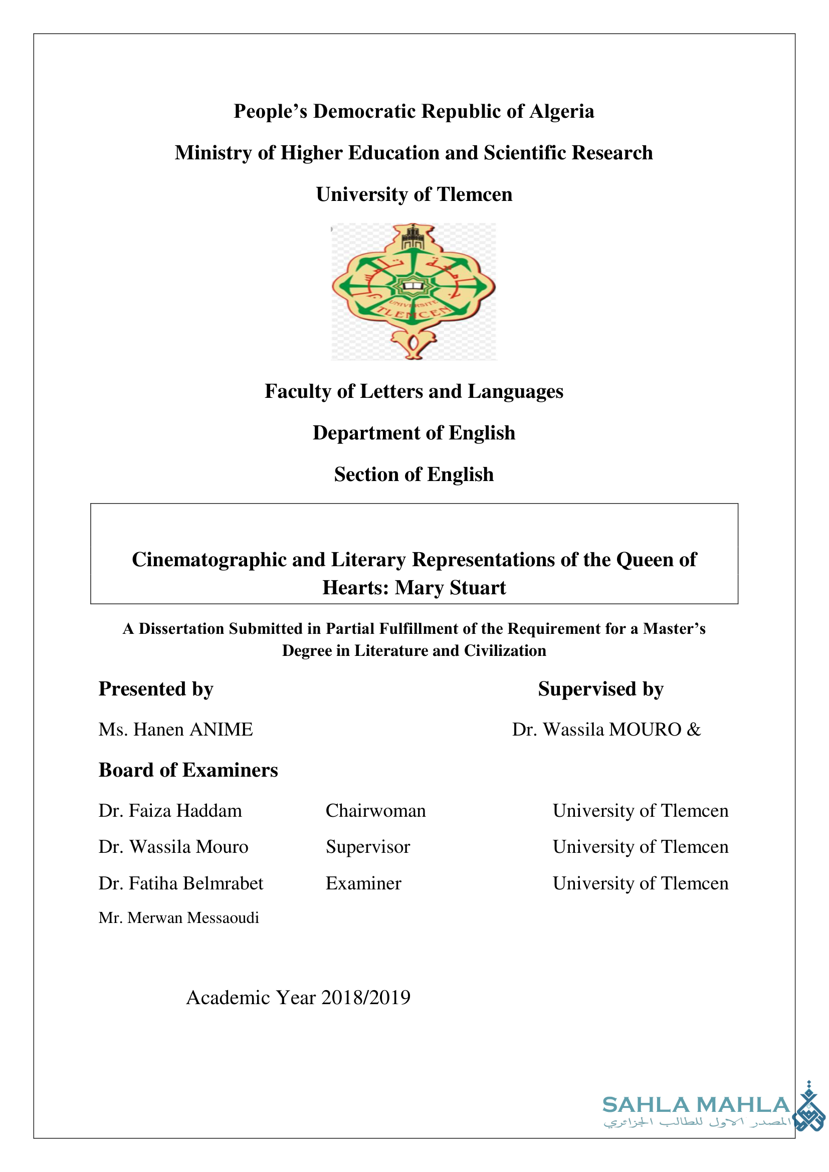 Cinematographic and Literary Representations of the Queen of Hearts: Mary Stuart