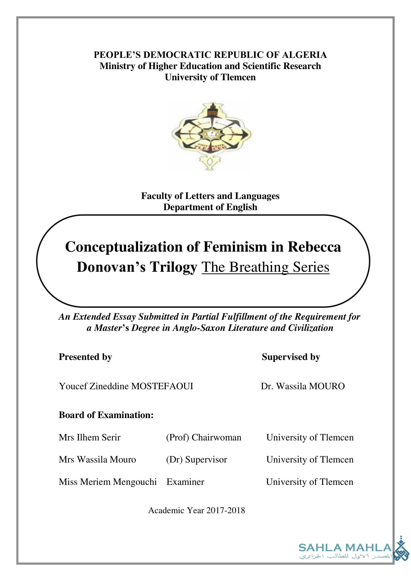 Conceptualization of Feminism in Rebecca Donovan's Trilogy The Breathing Series