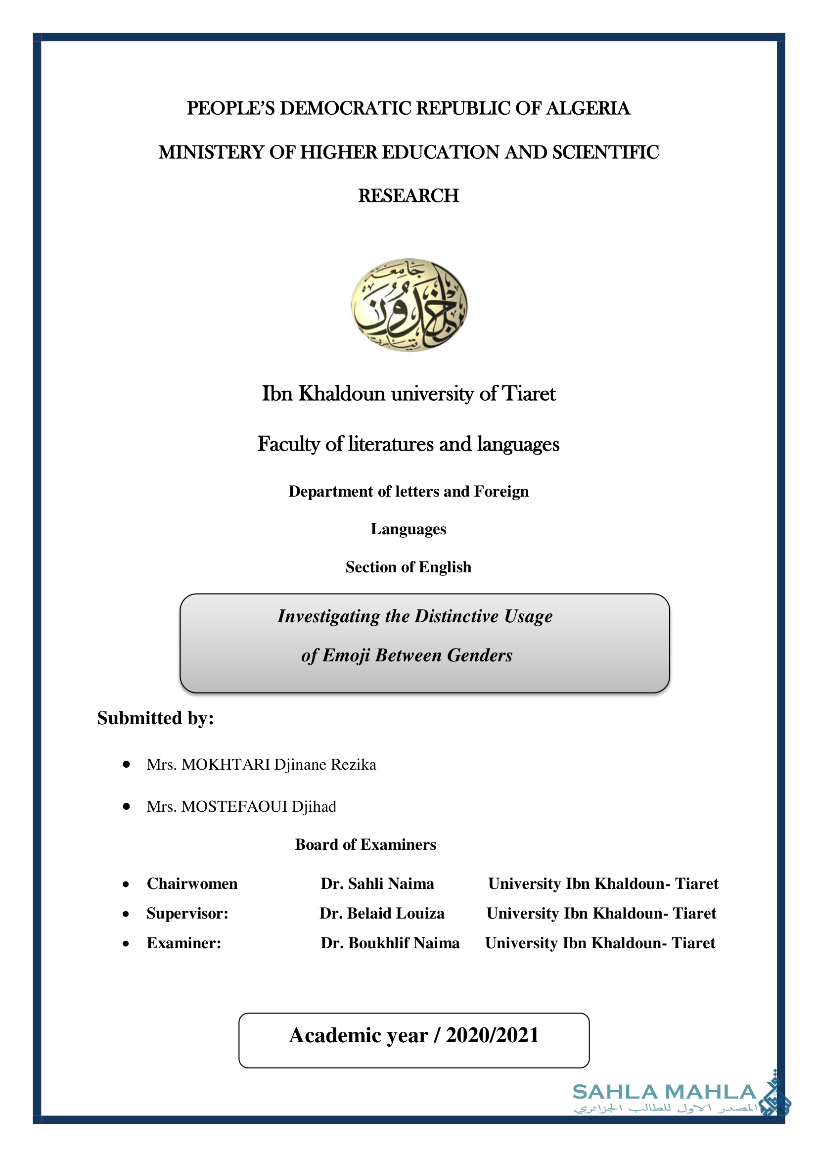 Investigating the Distinctive Usage of Emoji Between Genders