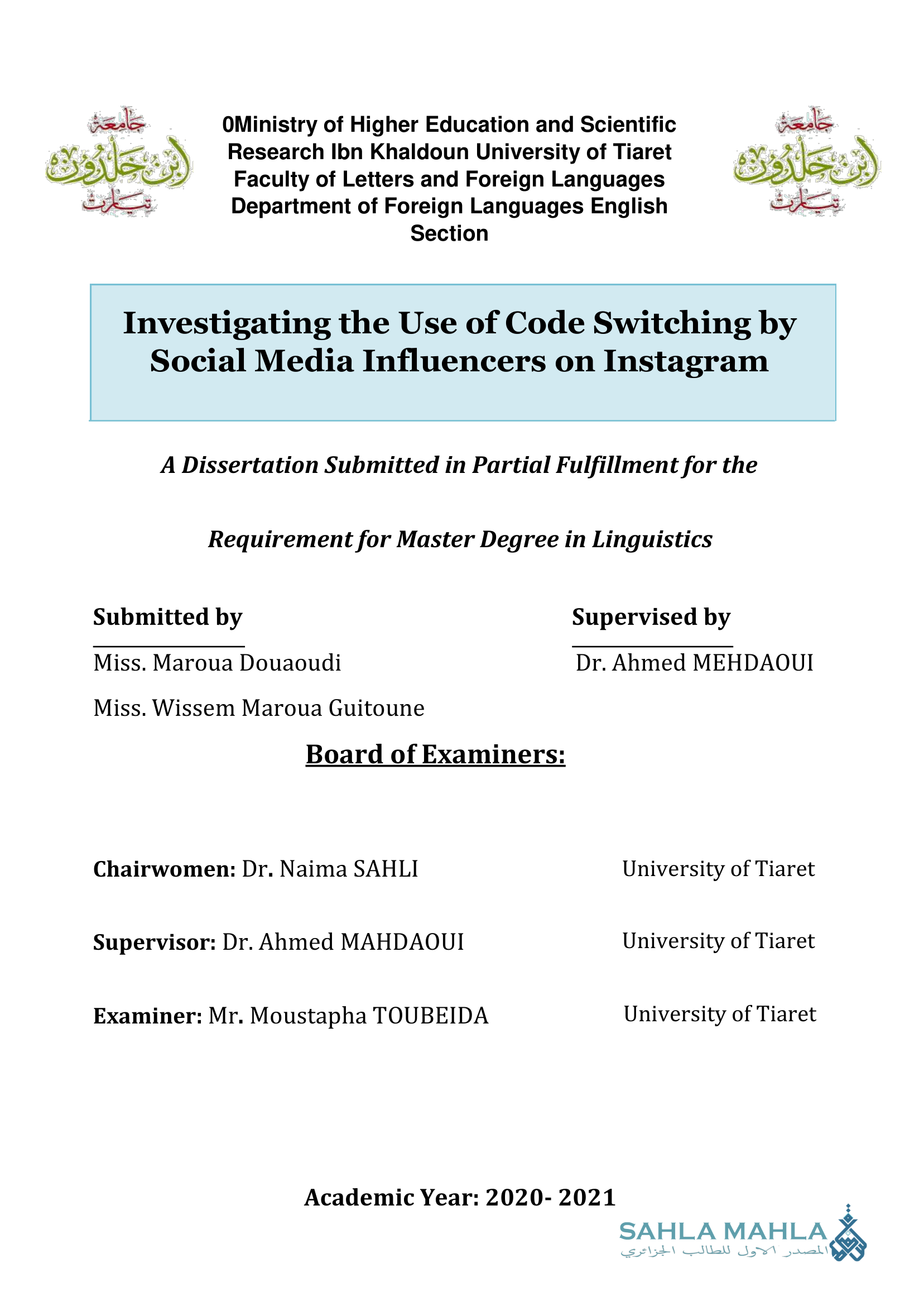 Investigating the Use of Code Switching by Social Media Influencers on Instagram