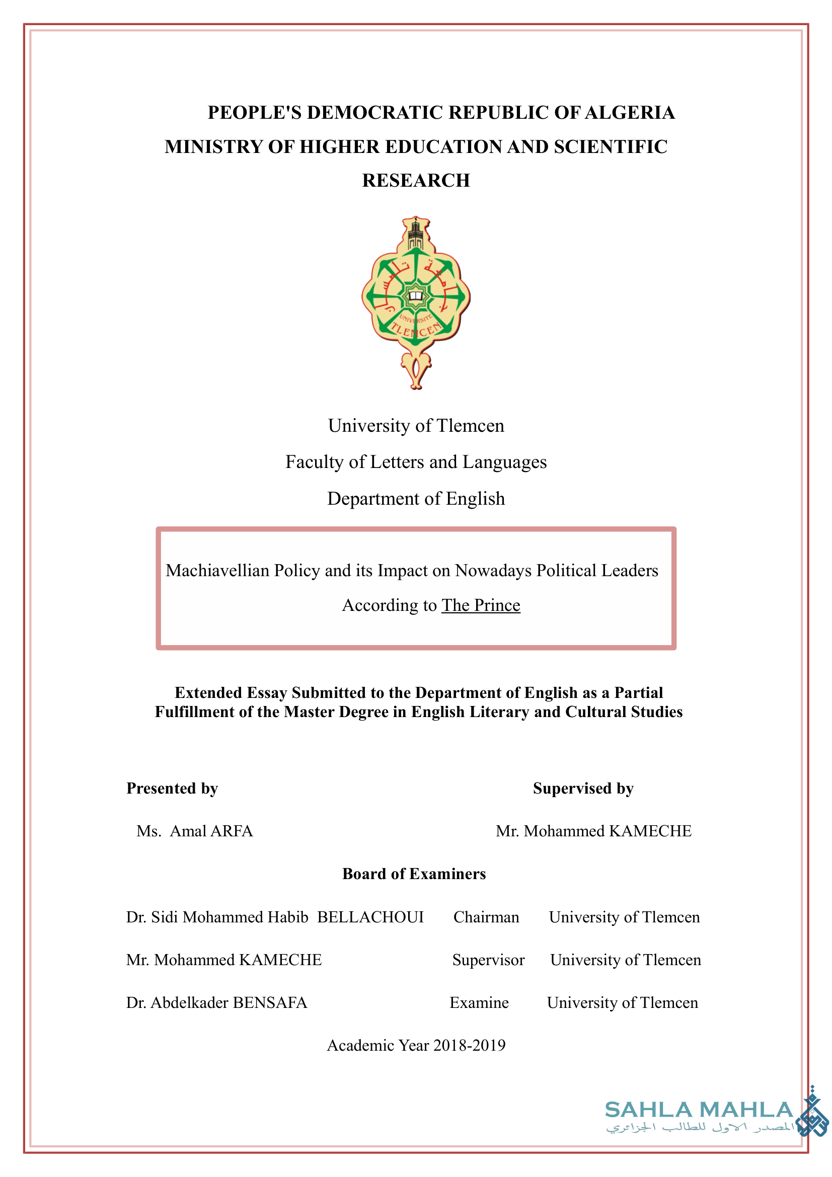 Machiavellian Policy and its Impact on Nowadays Political Leaders According to The Prince