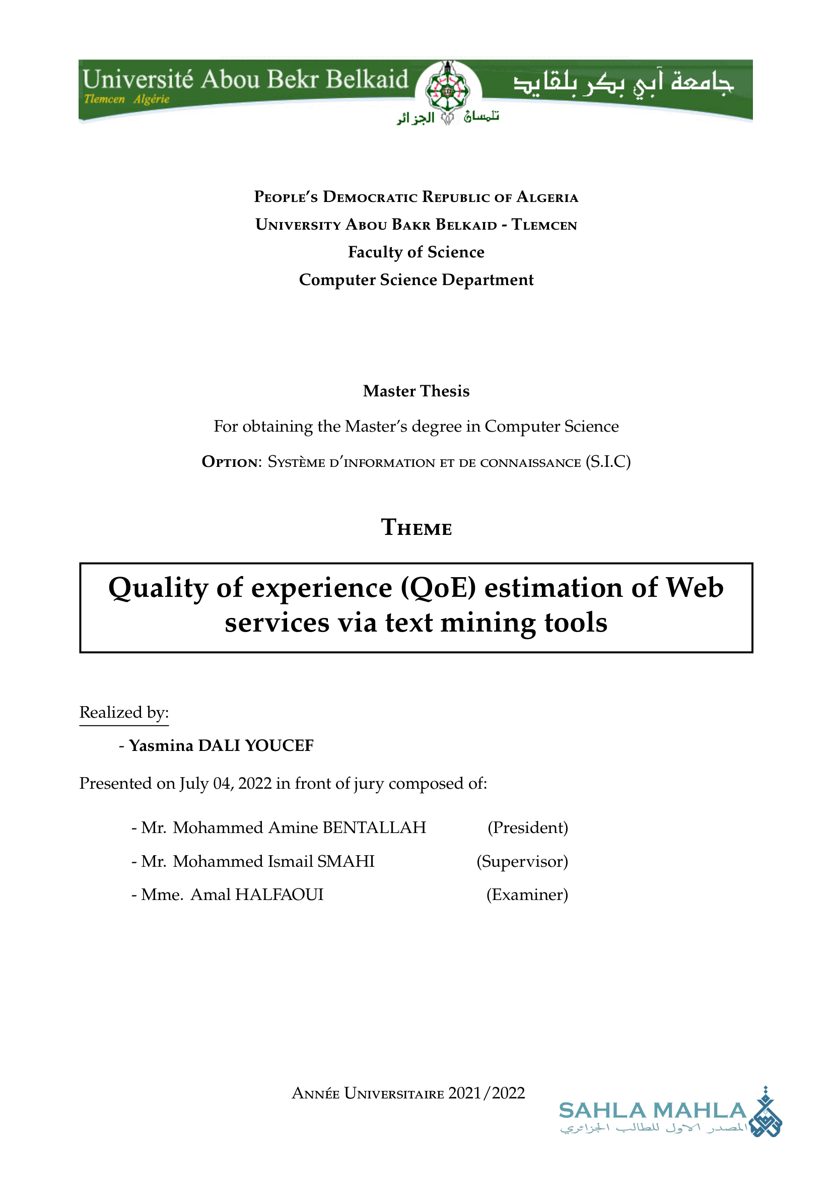 Quality of experience (QoE) estimation of Web services via text mining tools