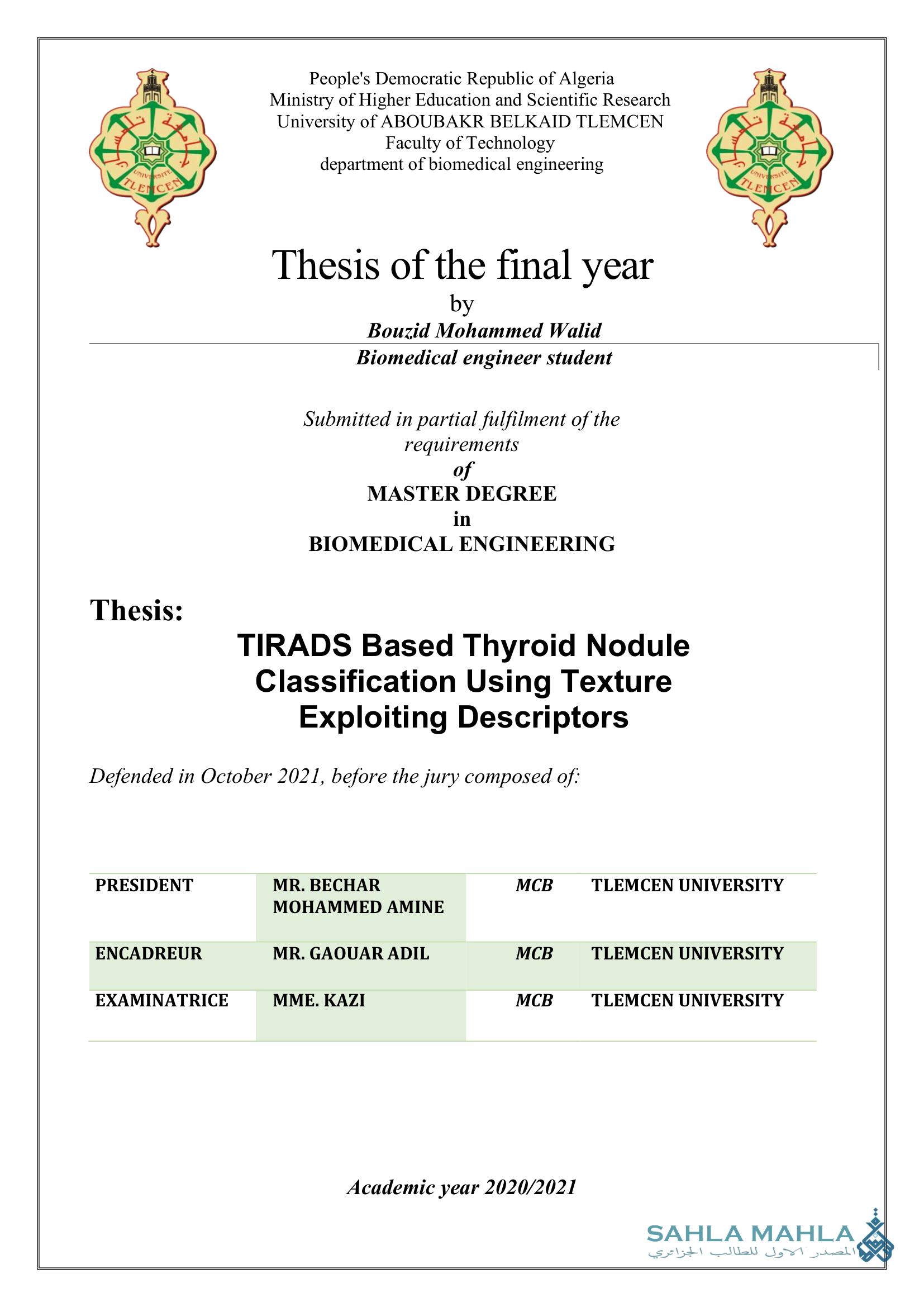 TIRADS Based Thyroid Nodule Classification Using Texture Exploiting Descriptors