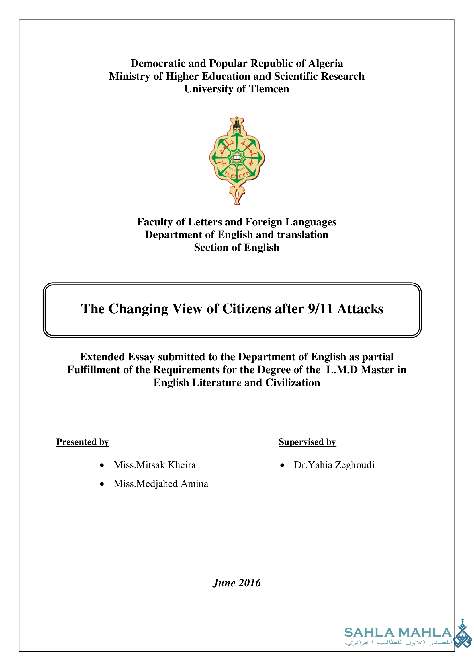 The Changing View of Citizens after 9/11 Attacks