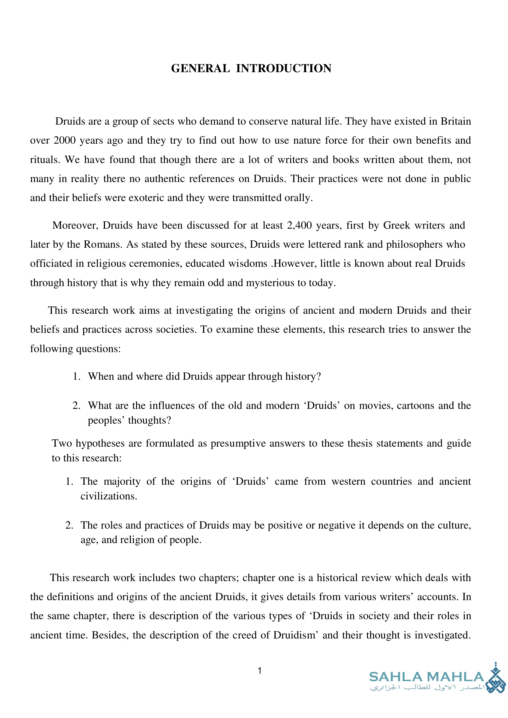 The Culture of Druidism in the Western Countries