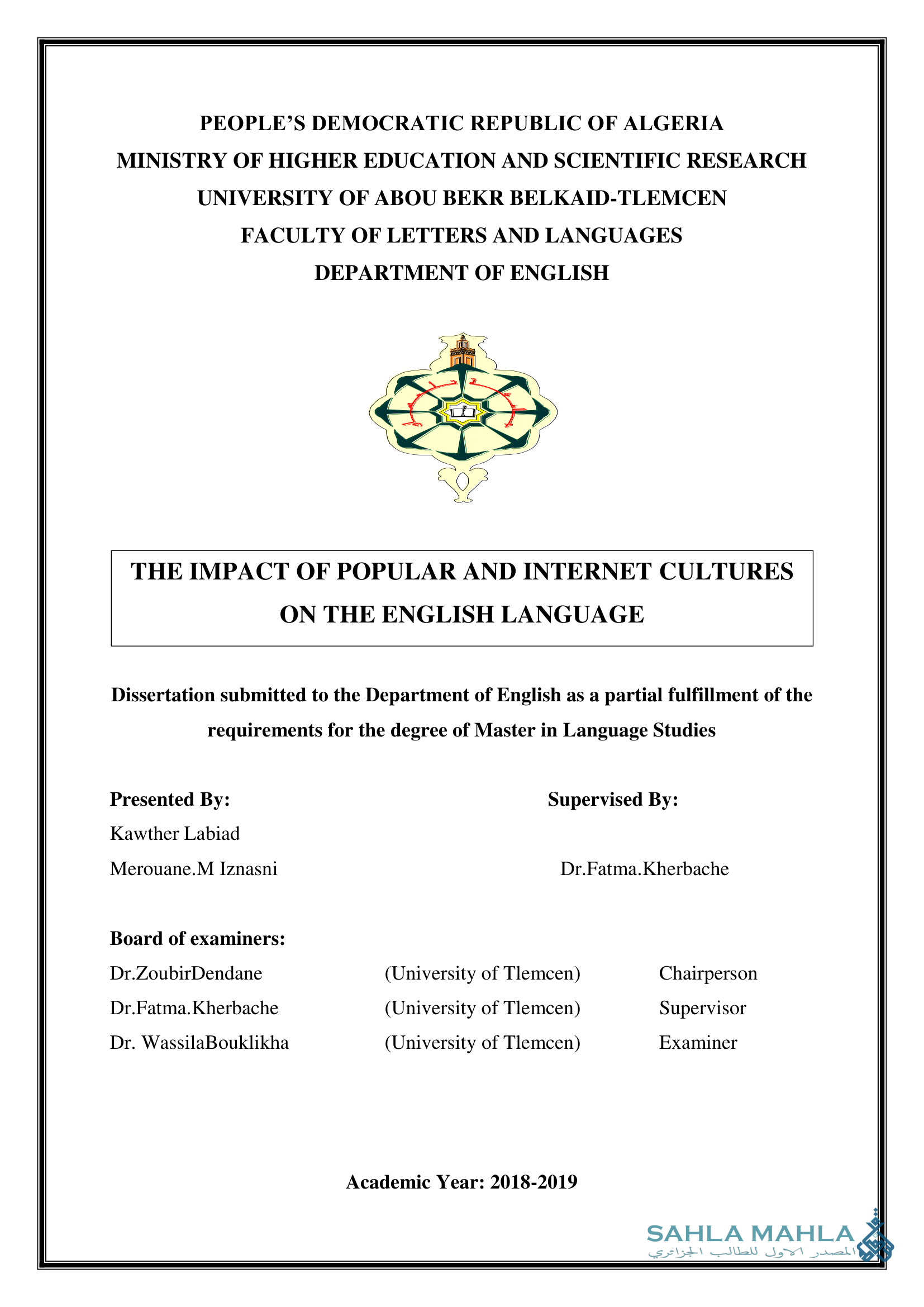 The Impact of Popular and Internet Cultures on the English Language