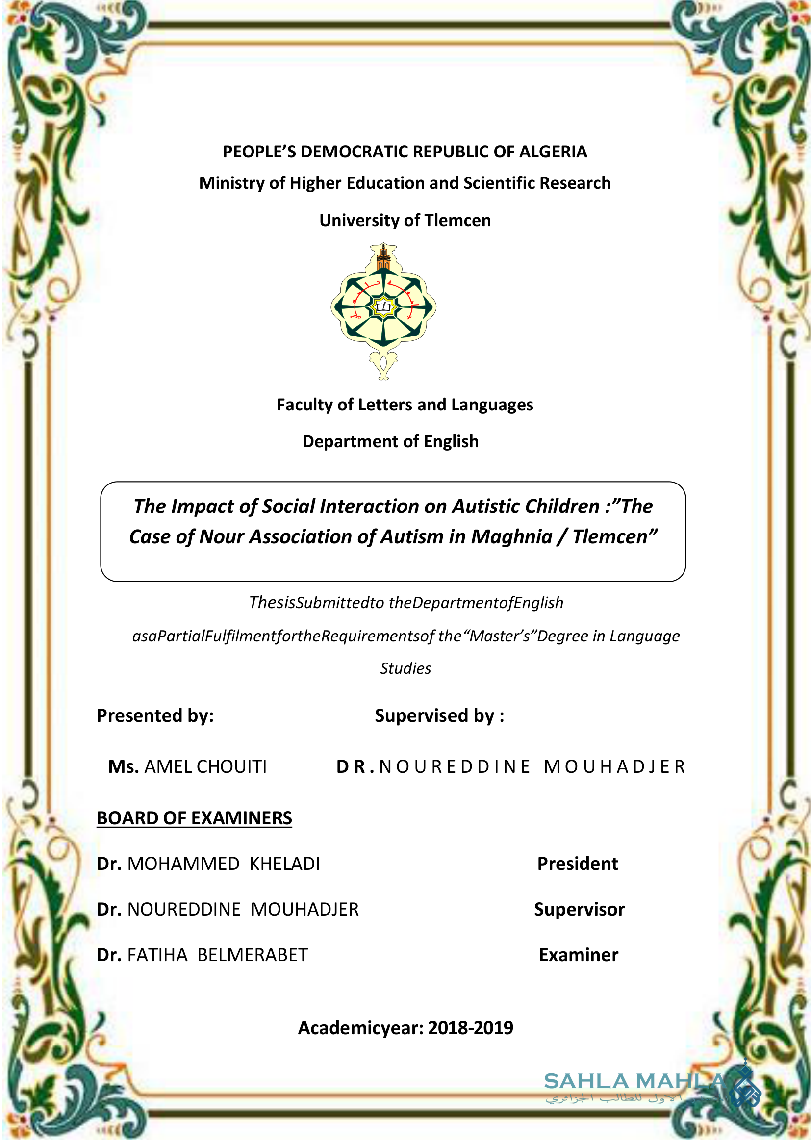 The Impact of Social Interaction on Autistic Children :