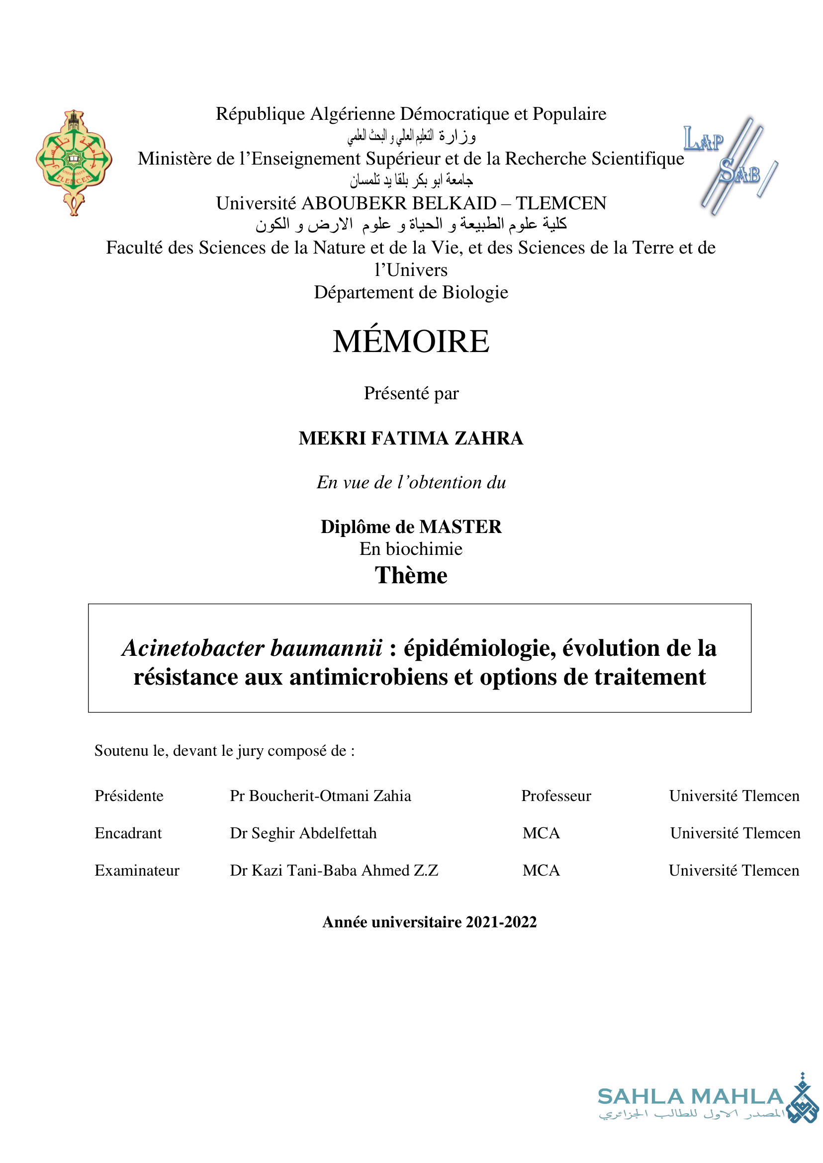 Acinetobacter baumannii : épidémiologie, évolution de la résistance aux antimicrobiens et options de traitement