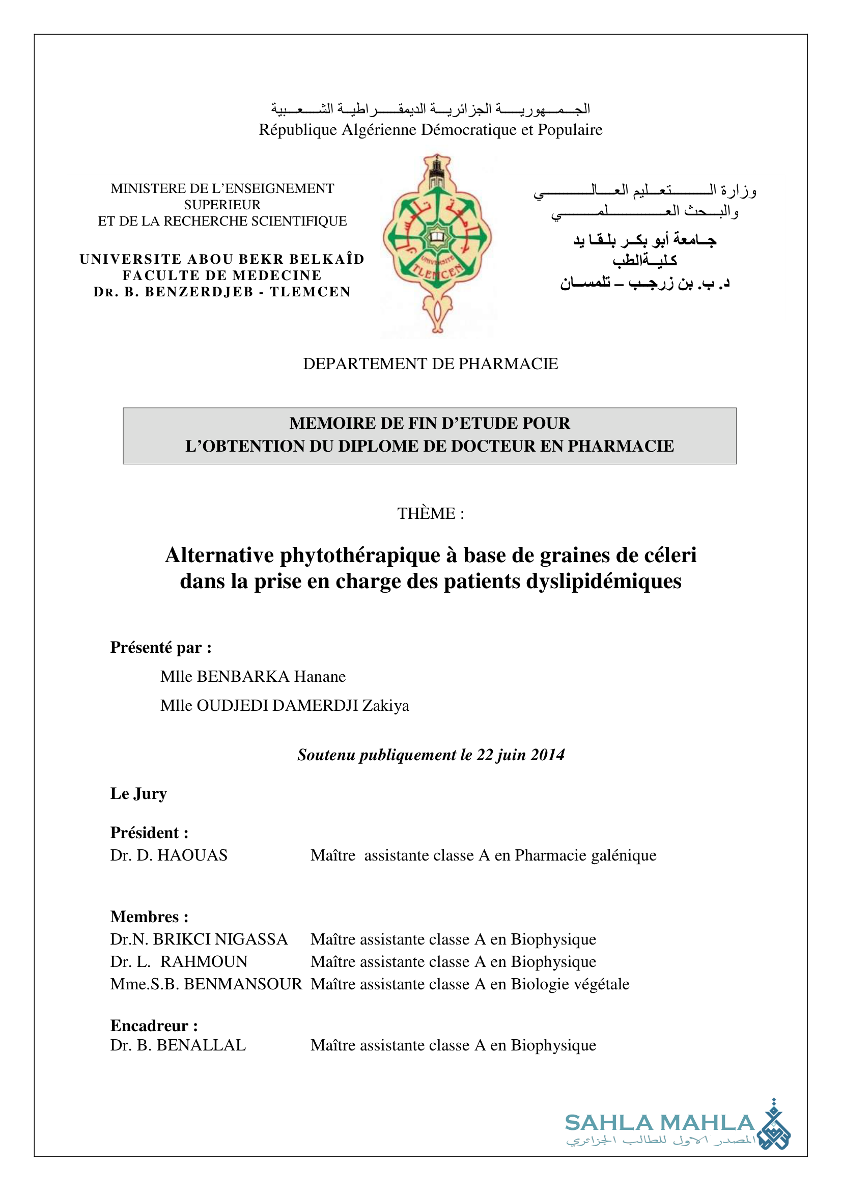 Alternative phytothérapique à base de graines de céleri dans la prise en charge des patients dyslipidémiques