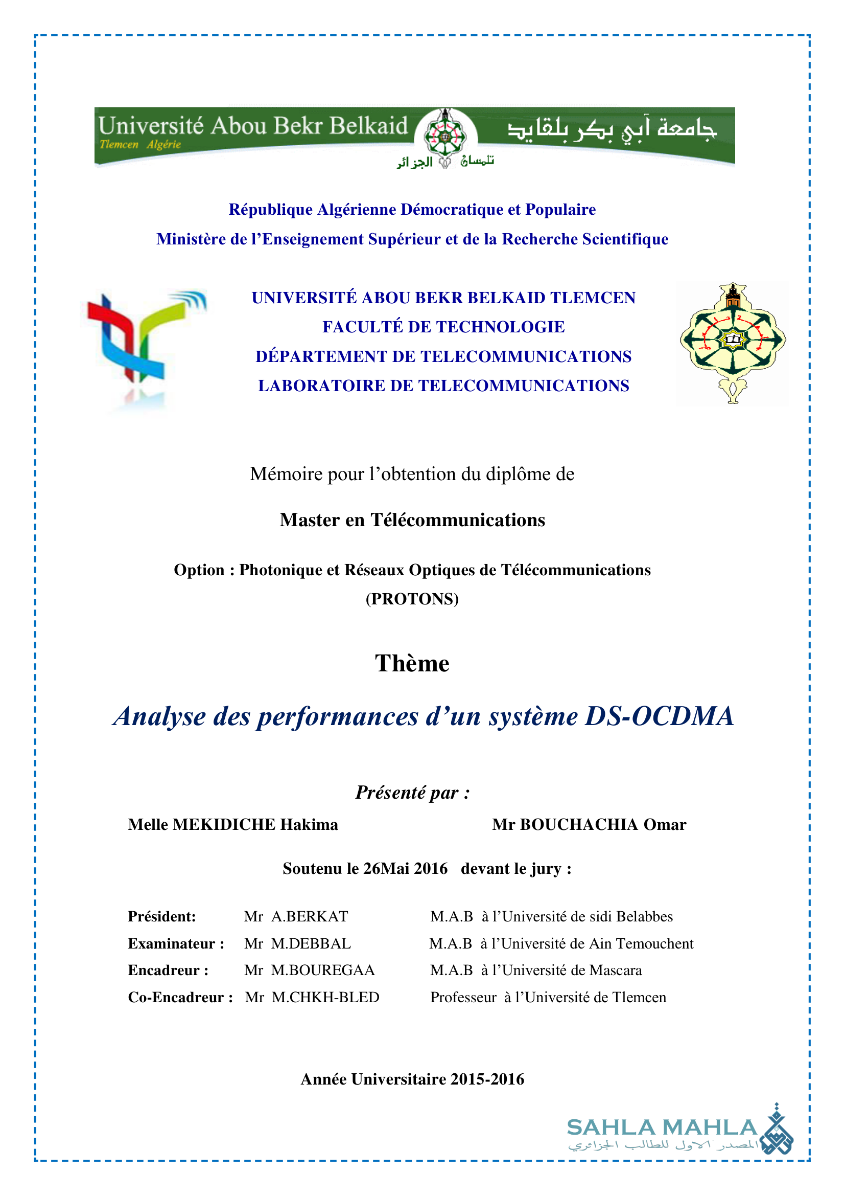 Analyse des performances d'un système DS-OCDMA