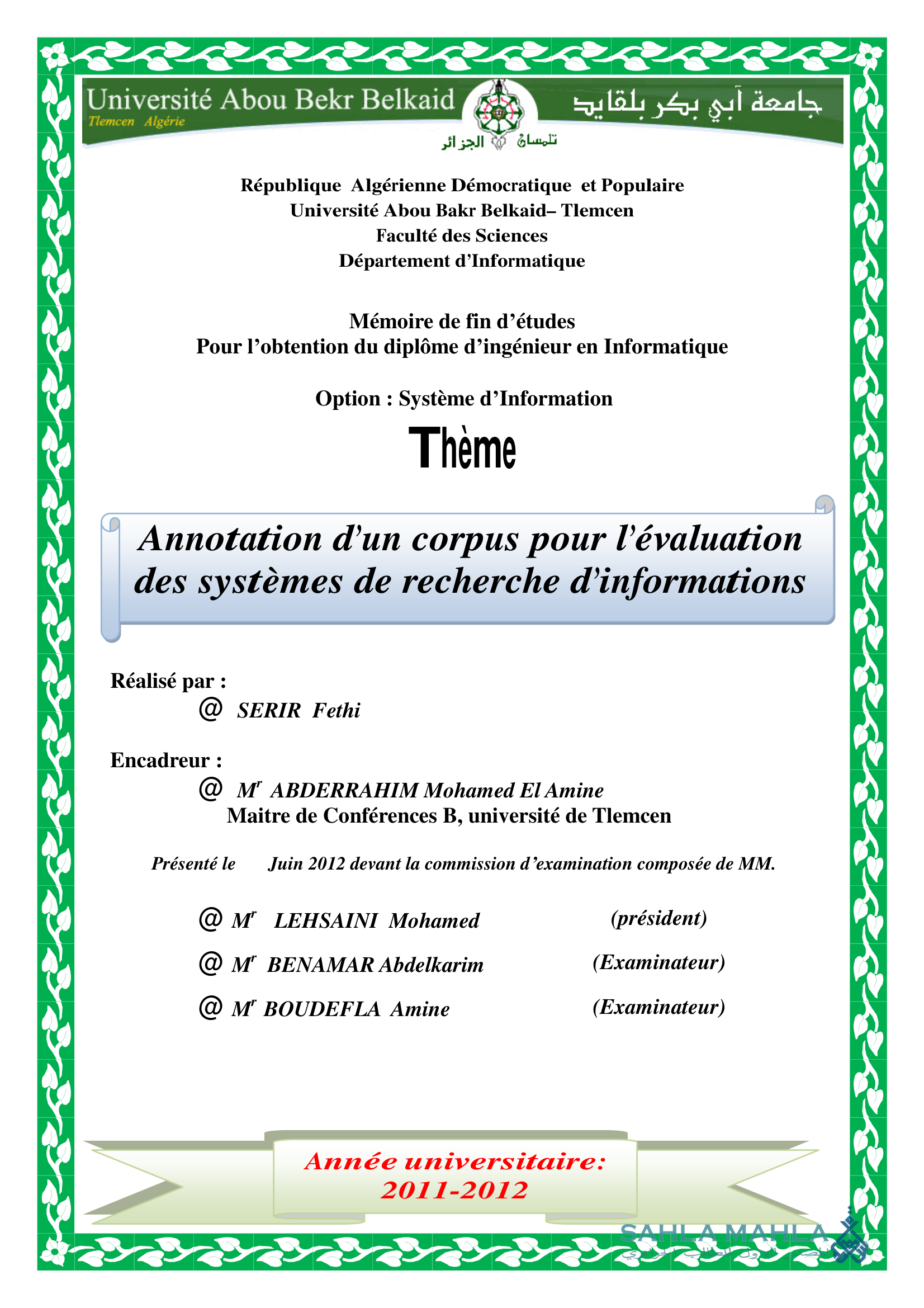 Annotation d'un corpus pour l'évaluation des systèmes de recherche d'informations