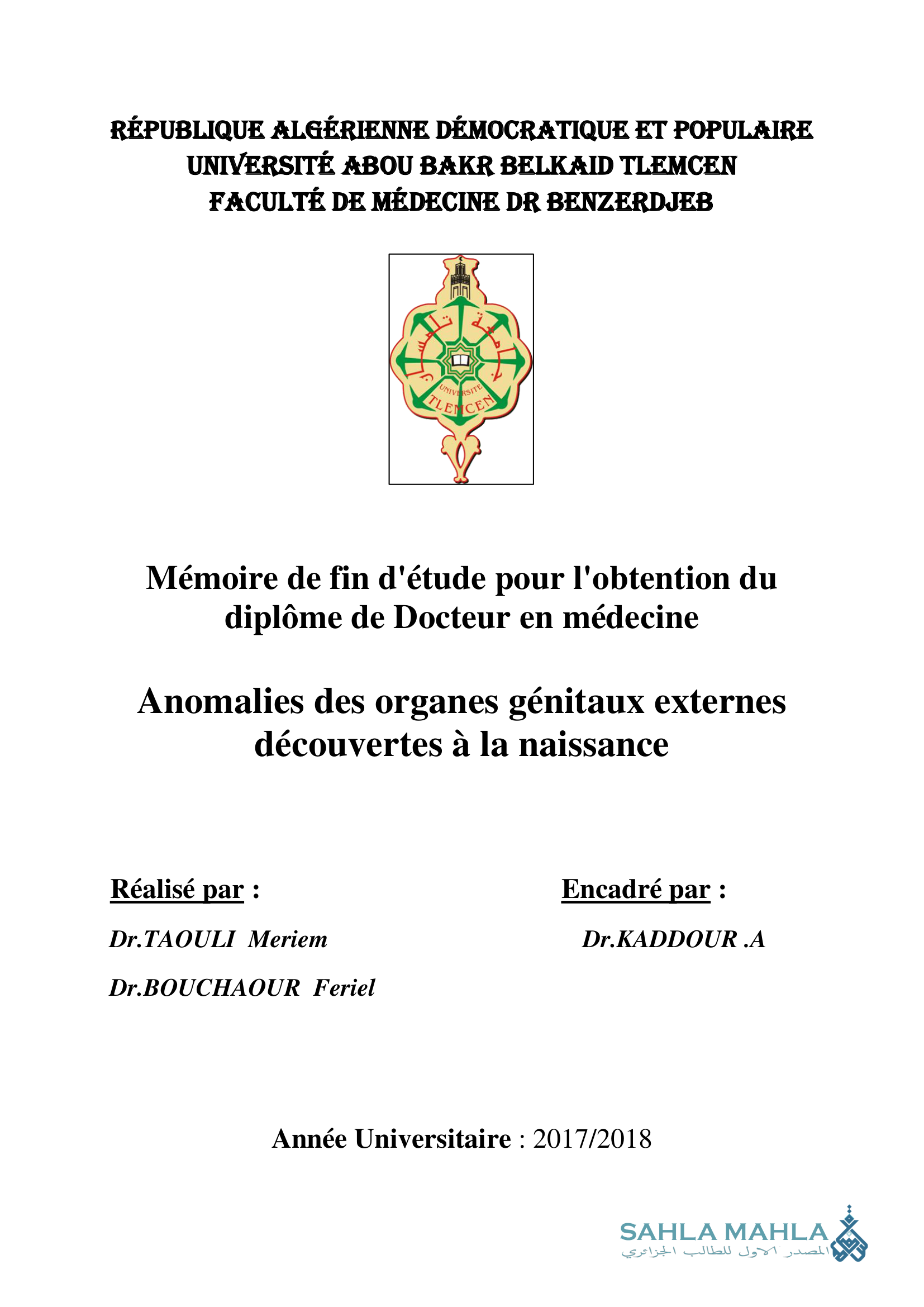 Anomalies des organes génitaux externes découvertes à la naissance