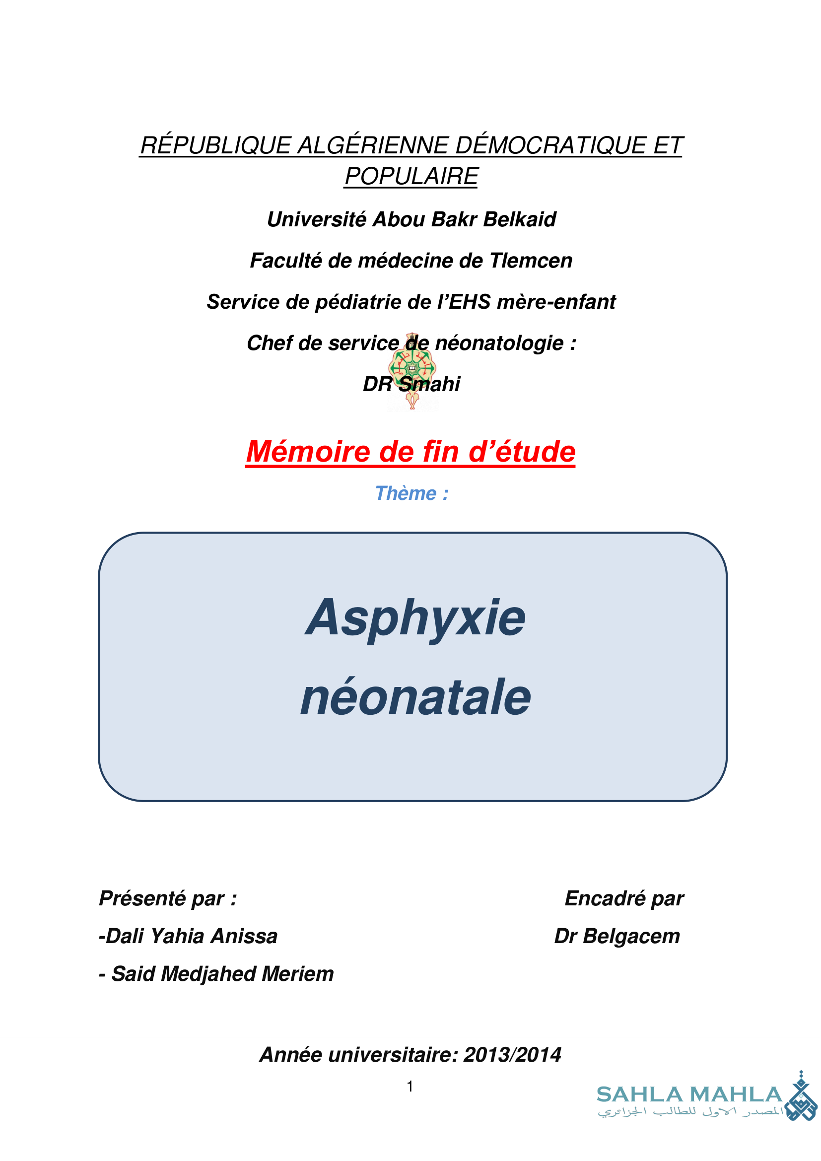 Asphyxie néonatale