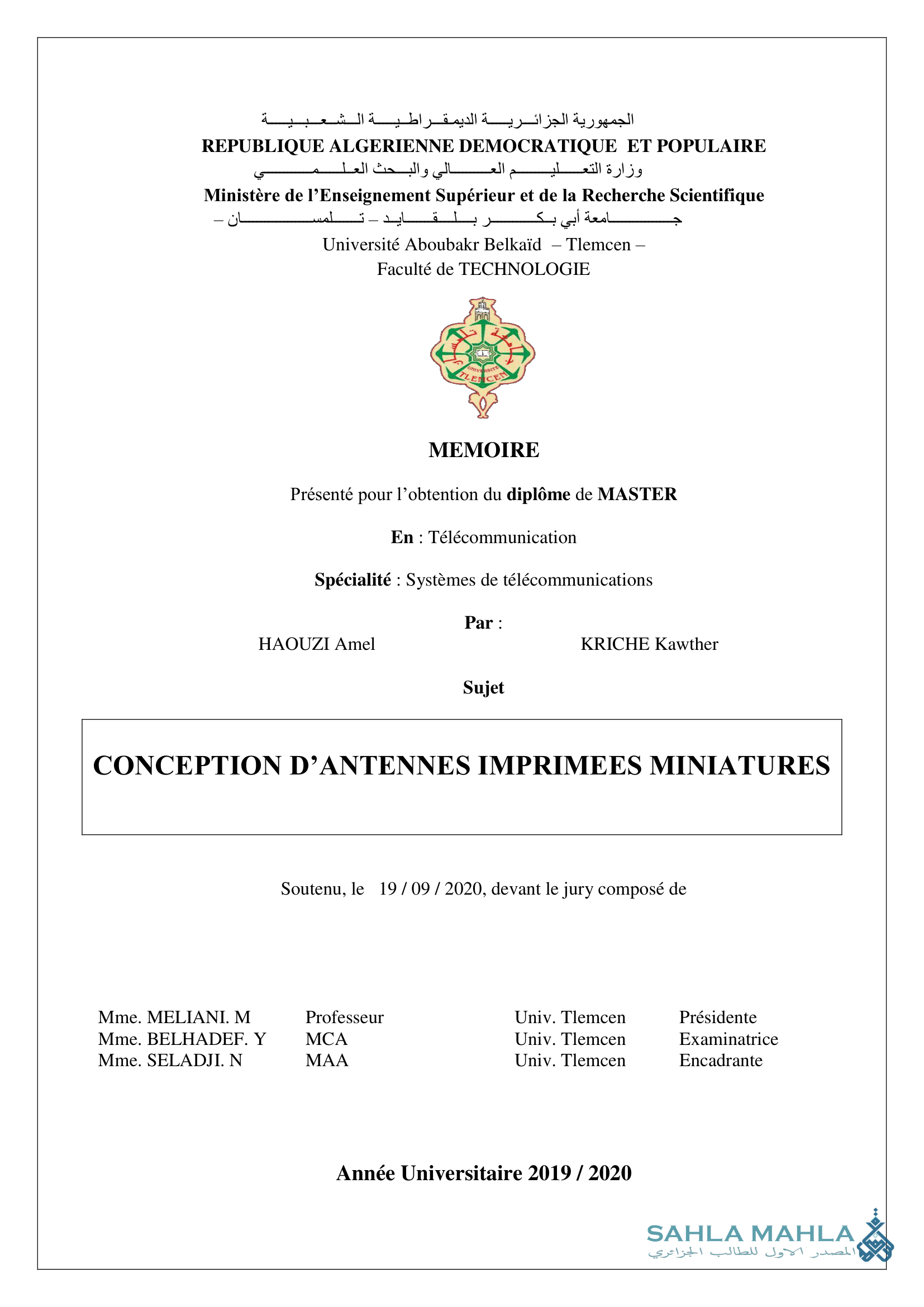 CONCEPTION D'ANTENNES IMPRIMEES MINIATURES