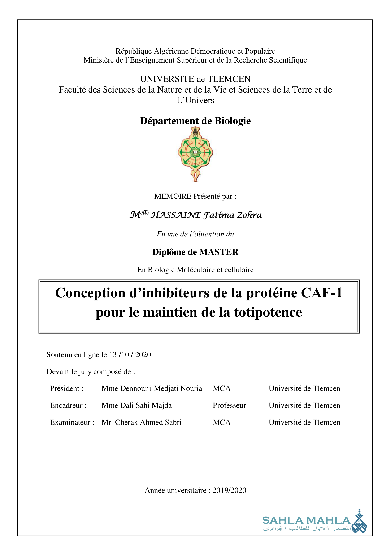 Conception d'inhibiteurs de la protéine CAF-1 pour le maintien de la totipotence
