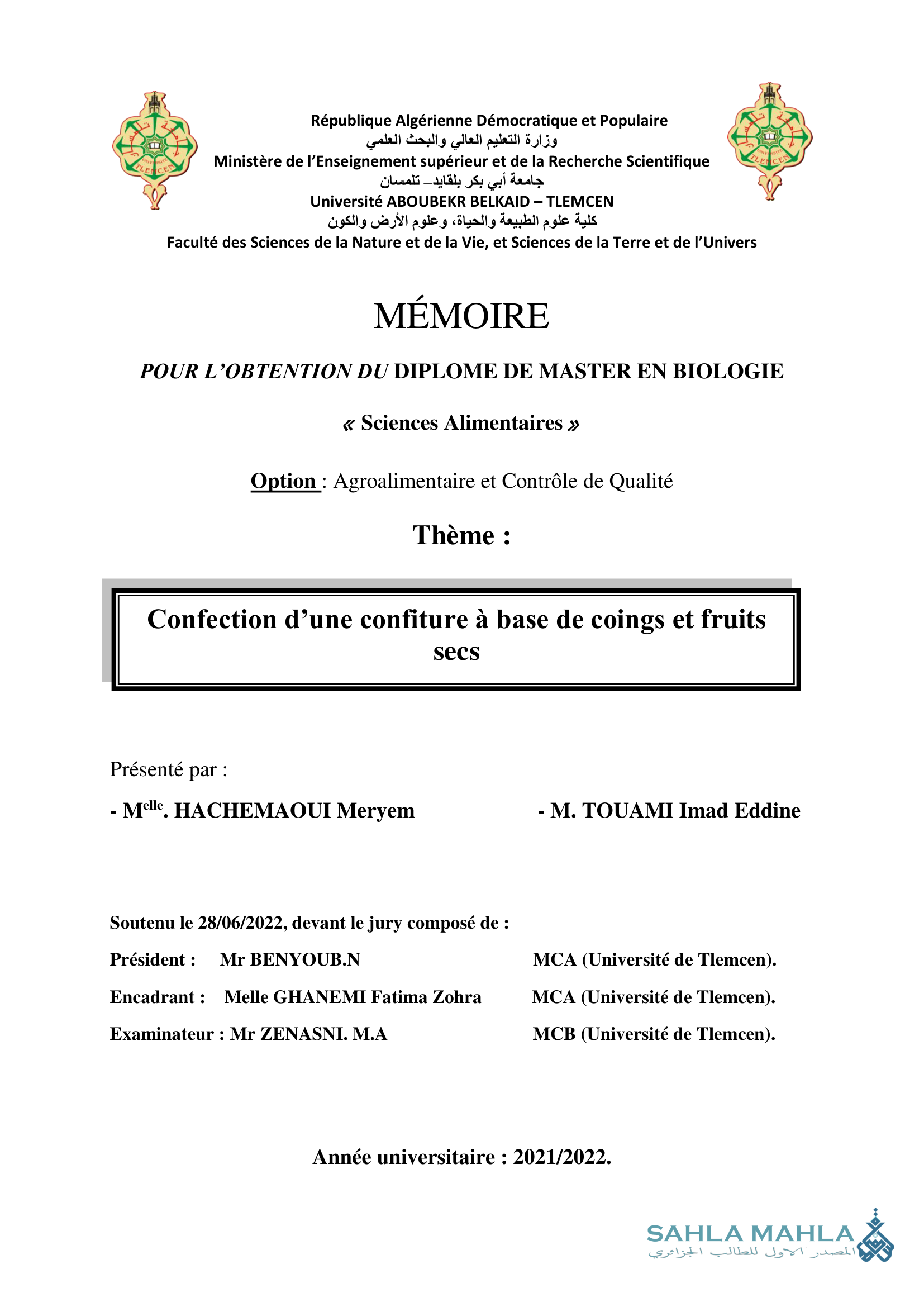 Confection d'une confiture à base de coings et fruits secs