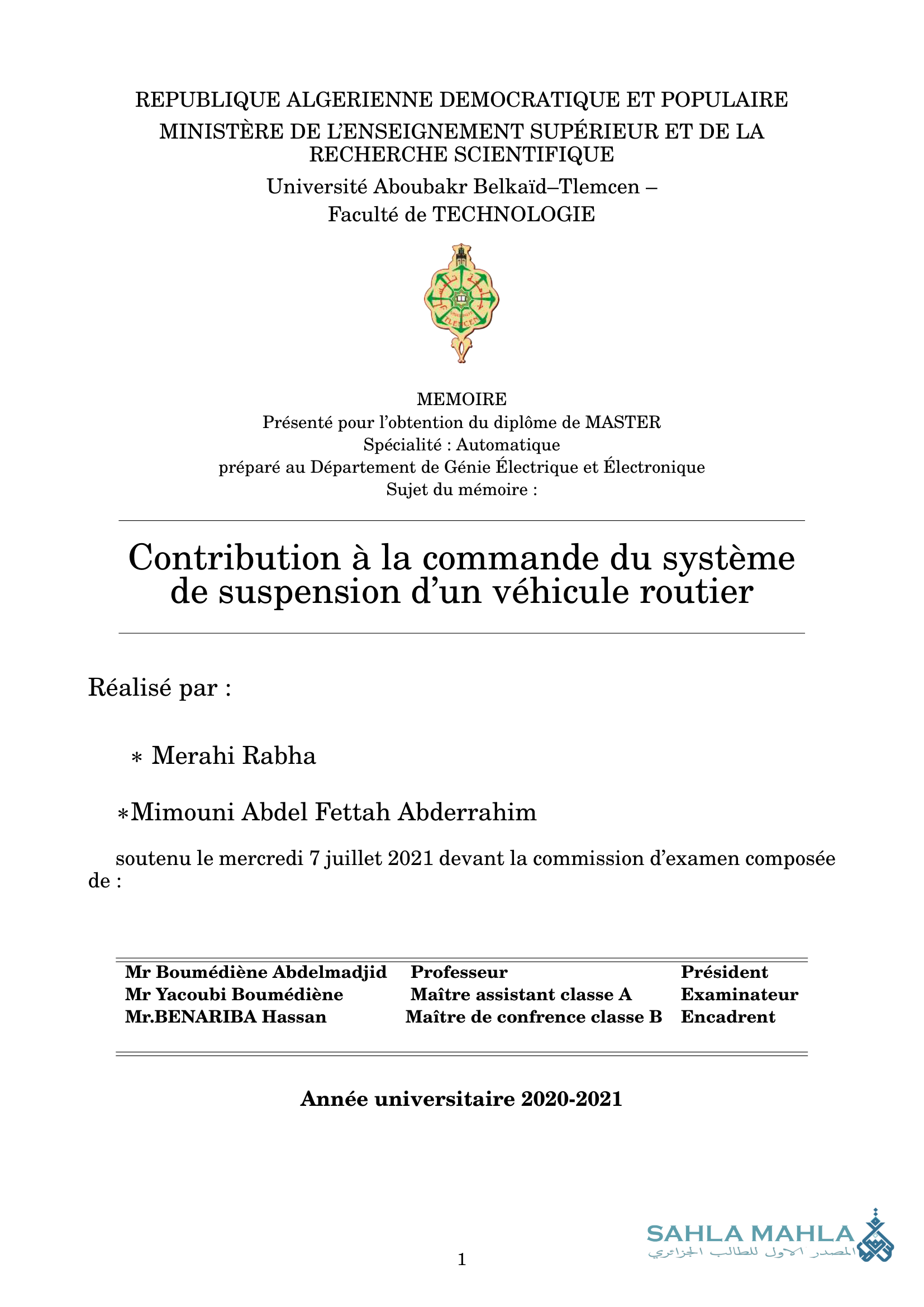 Contribution à la commande du système de suspension d'un véhicule routier