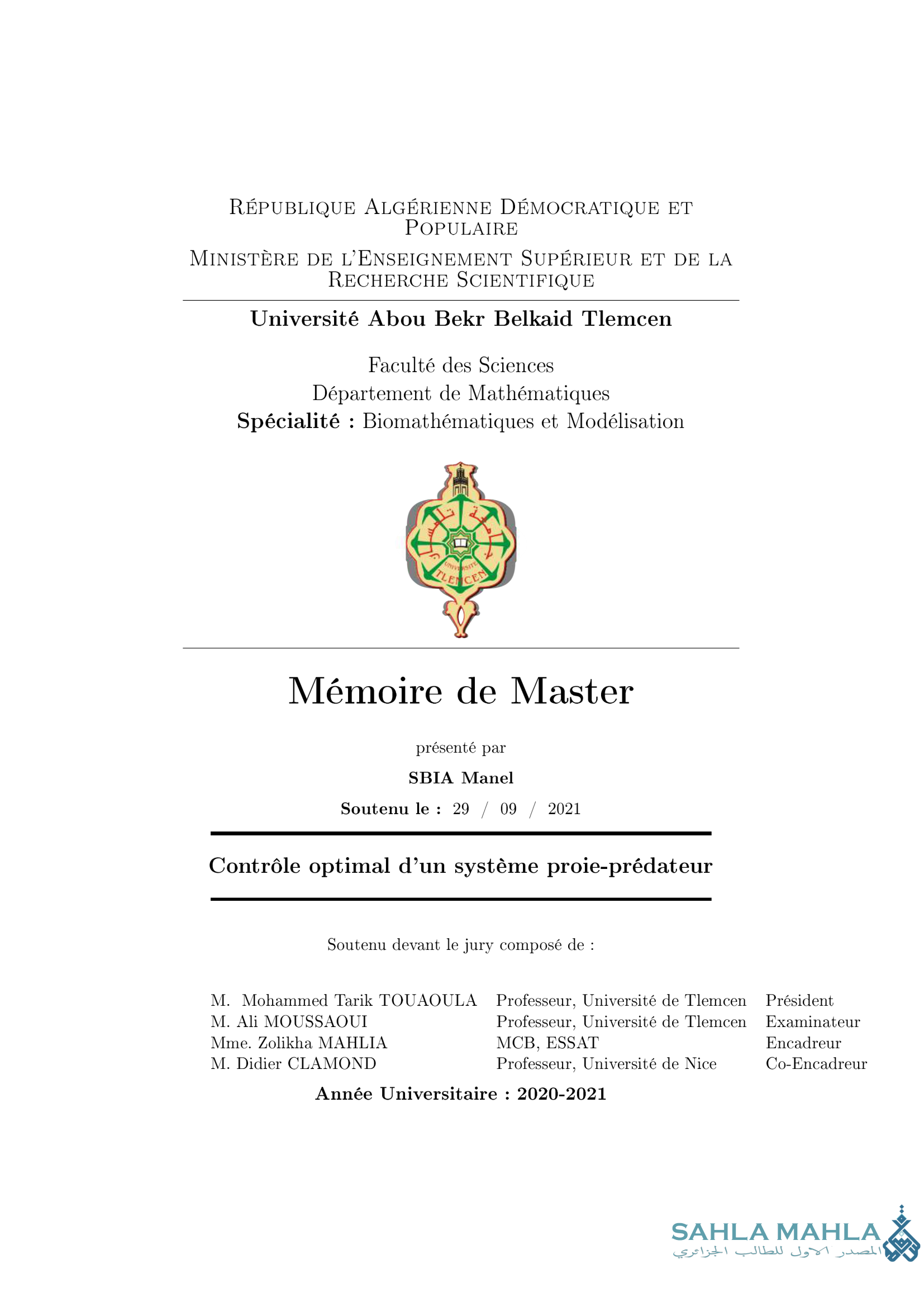 Contrôle optimal d'un système proie-prédateur