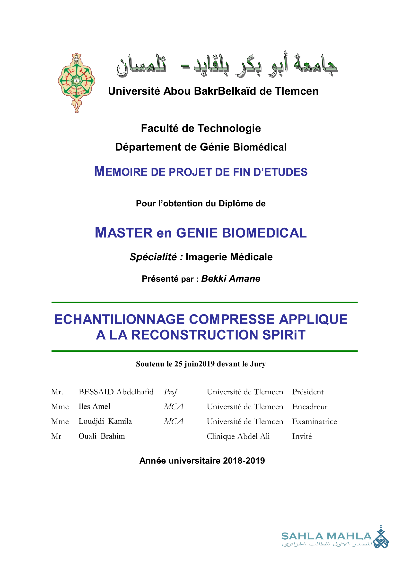 ECHANTILLONNAGE COMPRESSE APPLIQUE A LA RECONSTRUCTION SPIRIT