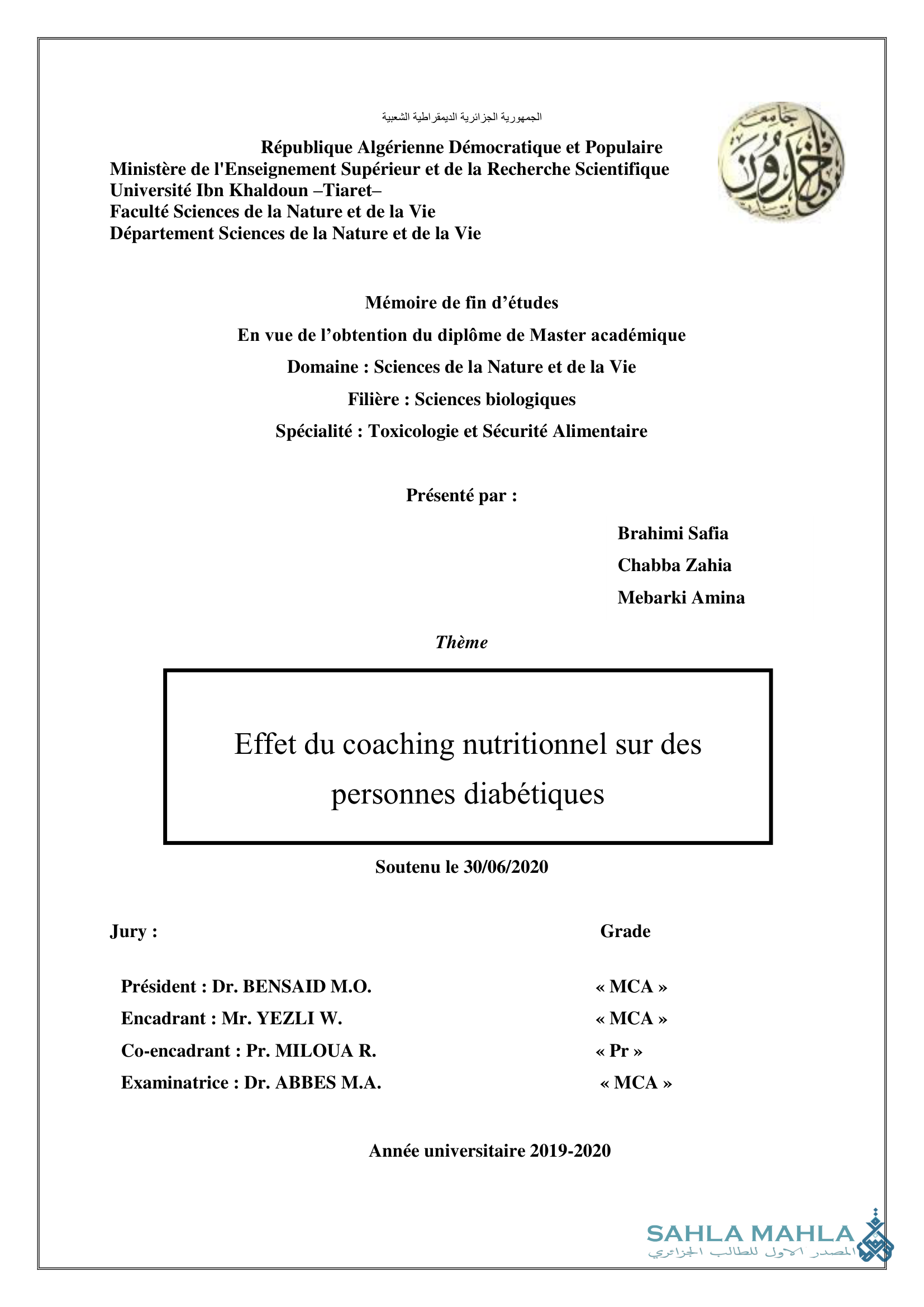 Effet du coaching nutritionnel sur des personnes diabétiques