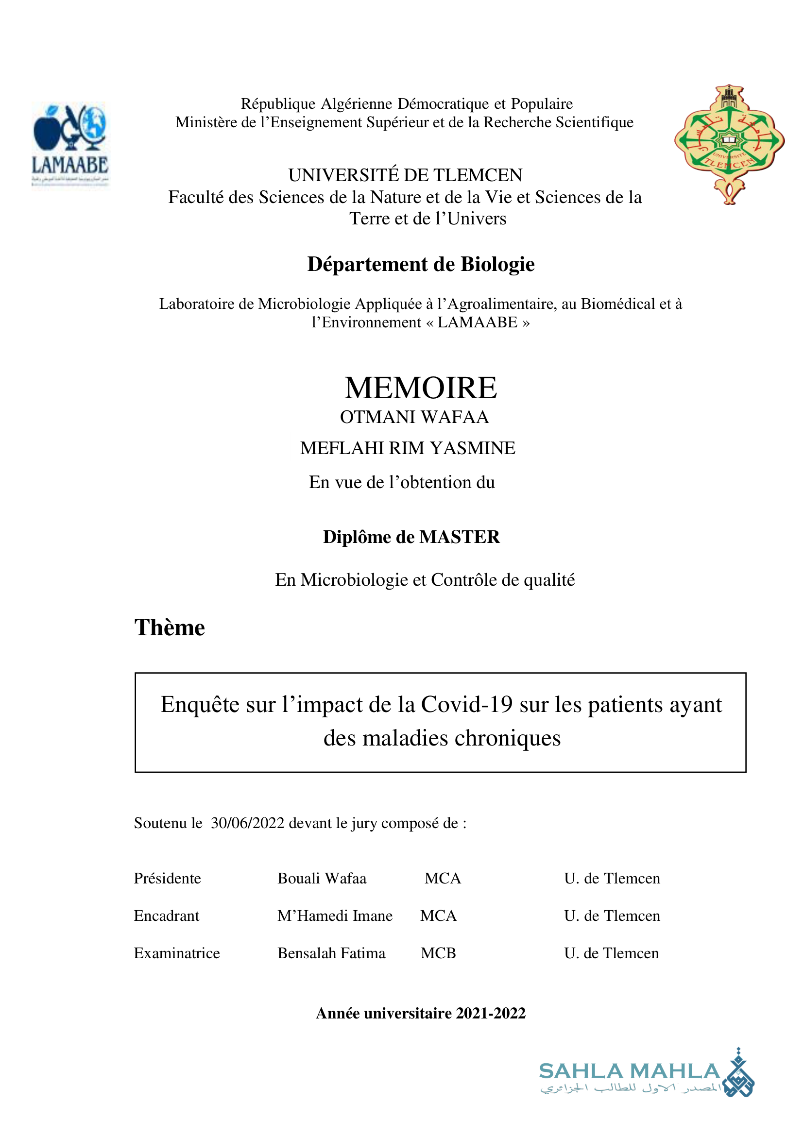 Enquête sur l'impact de la Covid-19 sur les patients ayant des maladies chroniques