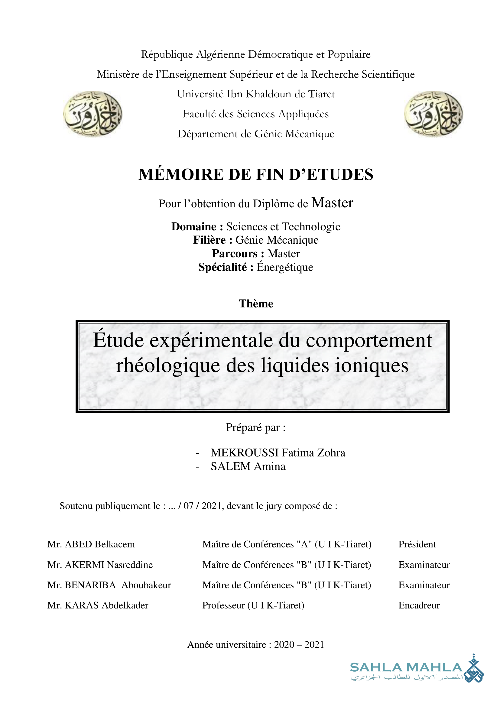 Étude expérimentale du comportement rhéologique des liquides ioniques