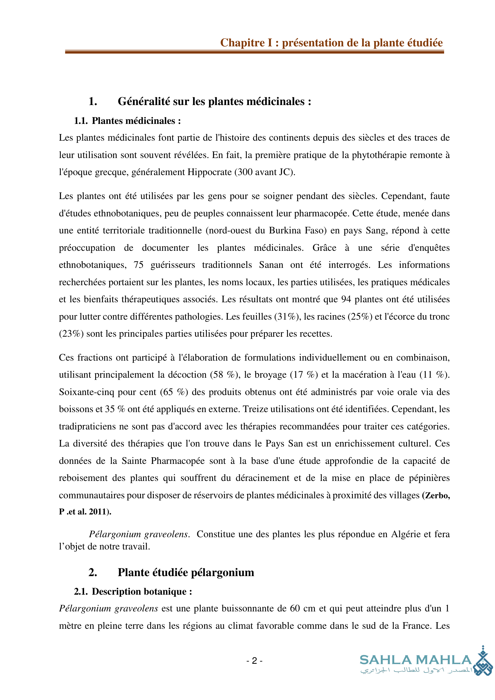 Evaluation de l'activité antioxydante de quelques extraits de Pelargonium graveolens