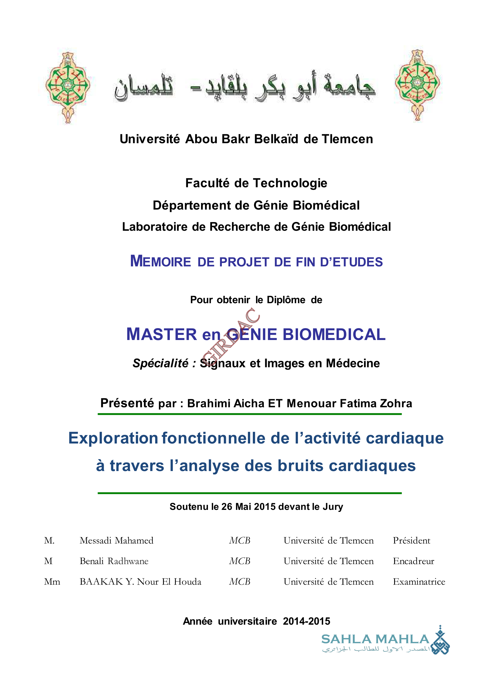 Exploration fonctionnelle de l'activité cardiaque à travers l'analyse des bruits cardiaques