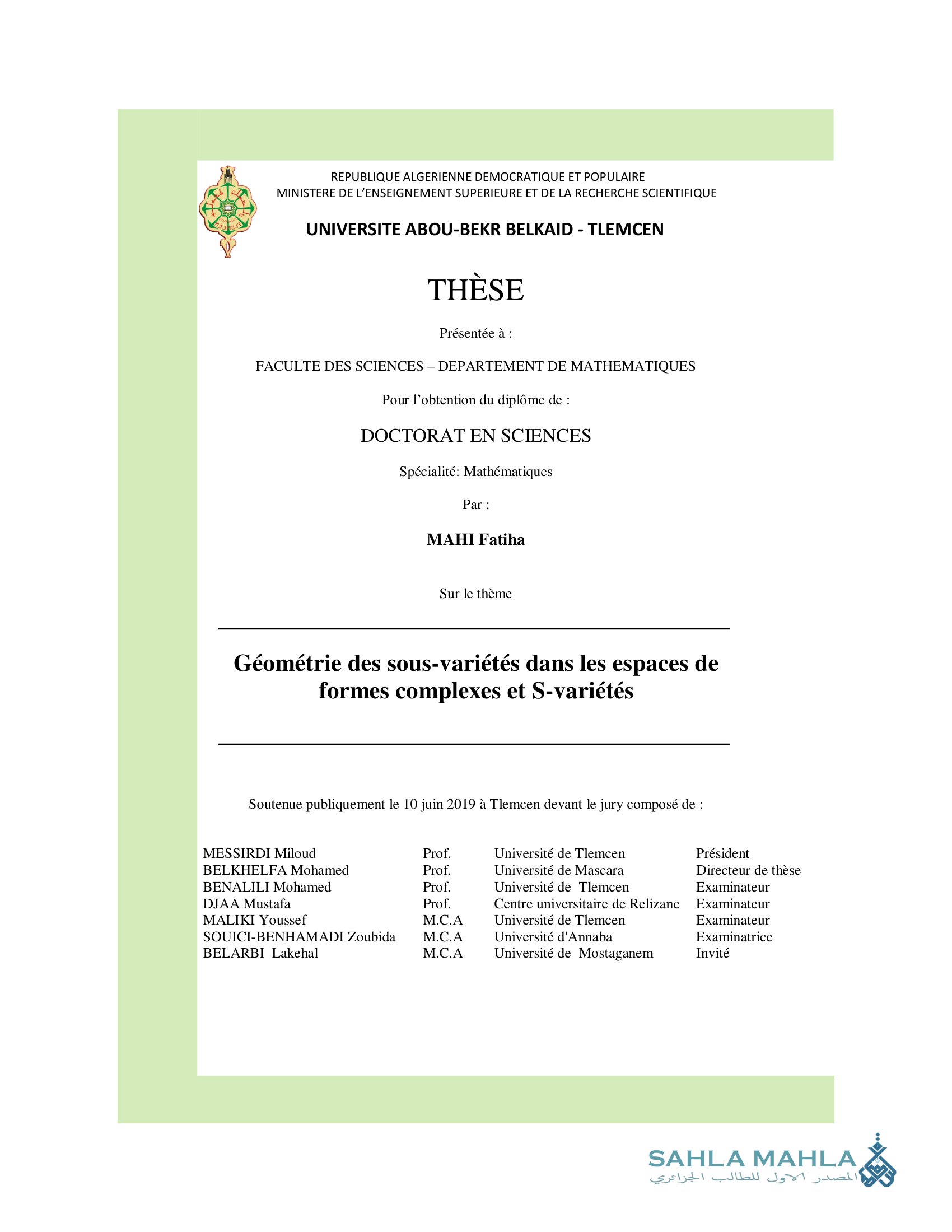 Géométrie des sous-variétés dans les espaces de formes complexes et S-variétés