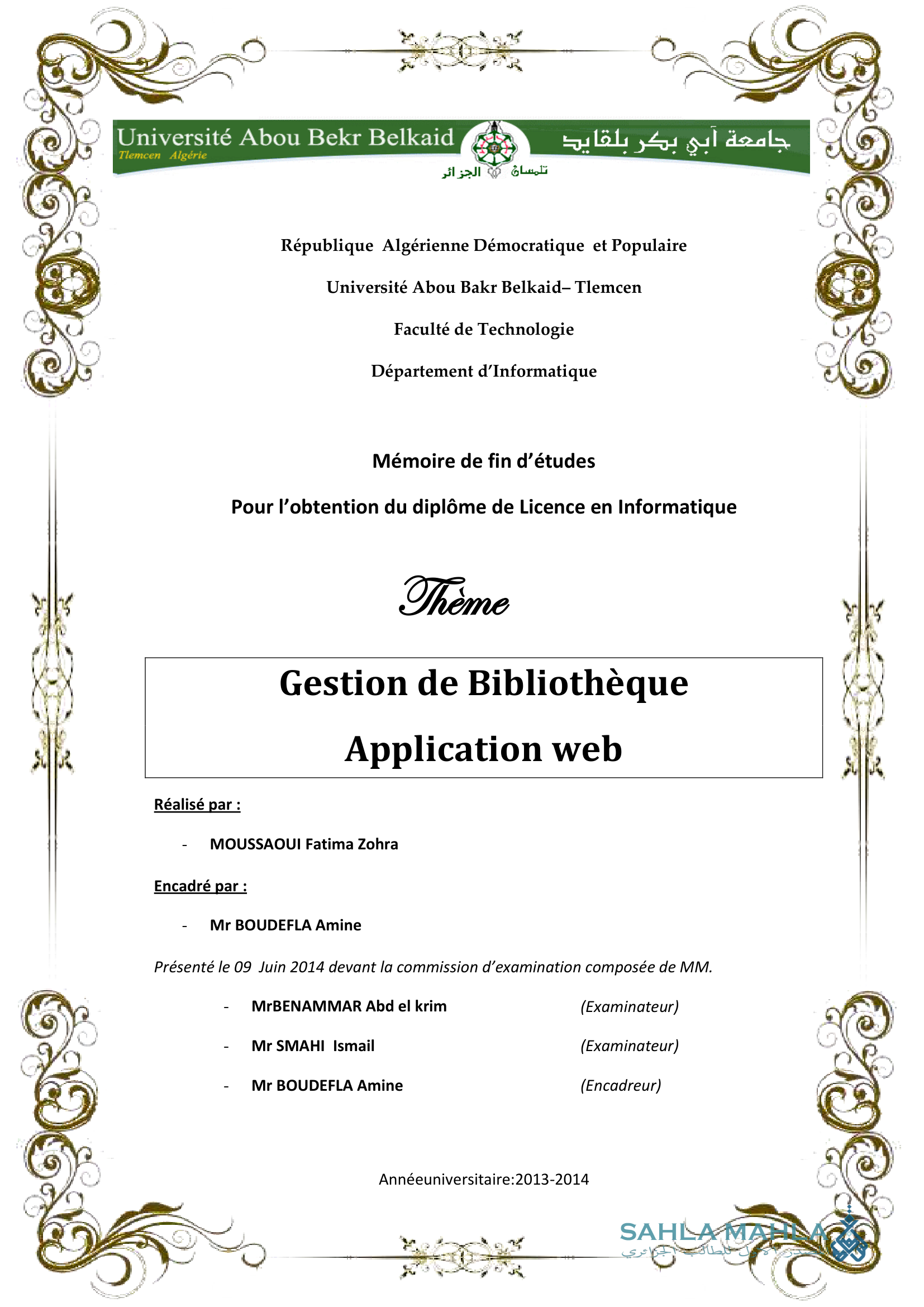 Gestion de Bibliothèque Application web