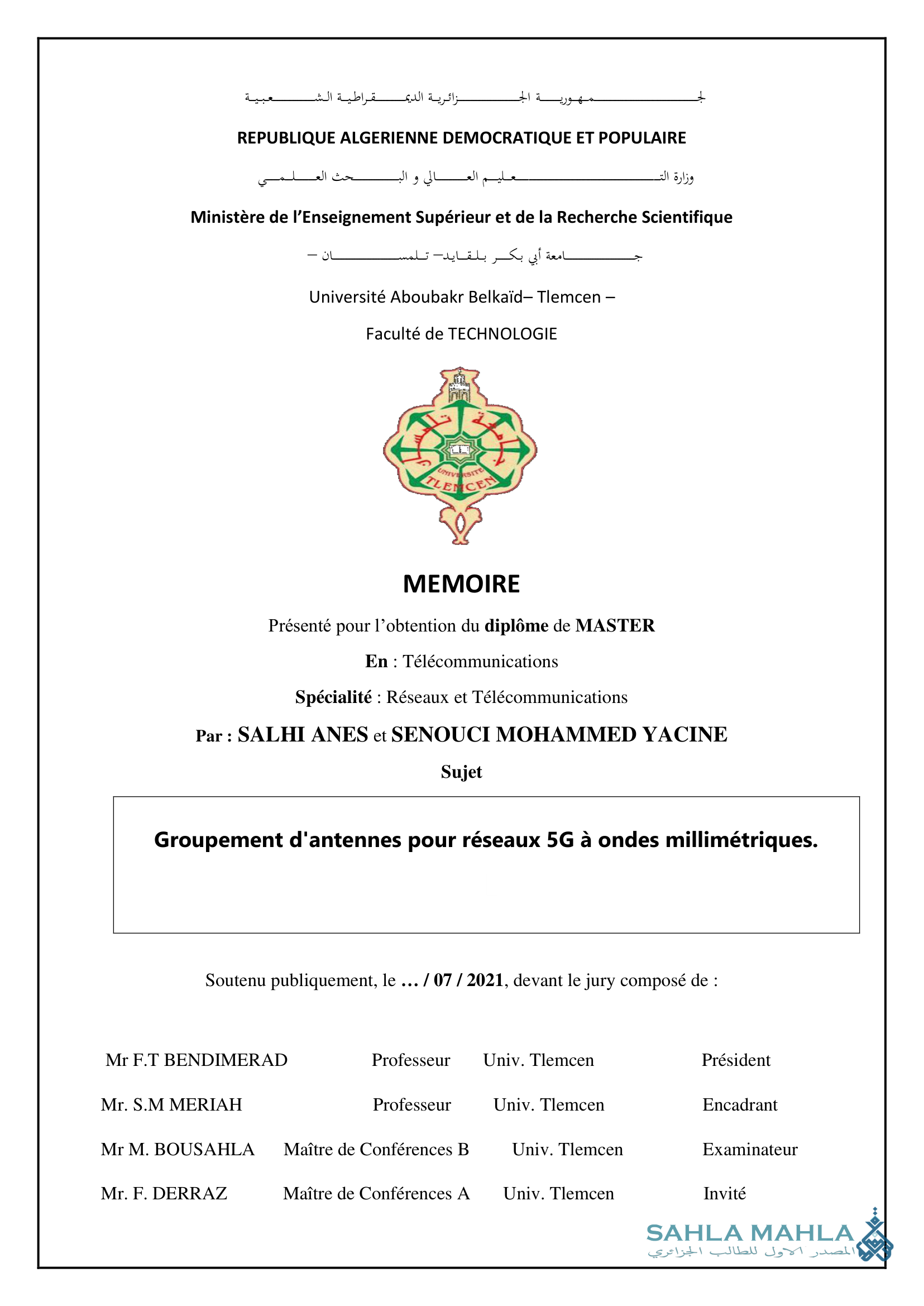 Groupement d'antennes pour réseaux 5G à ondes millimétriques.