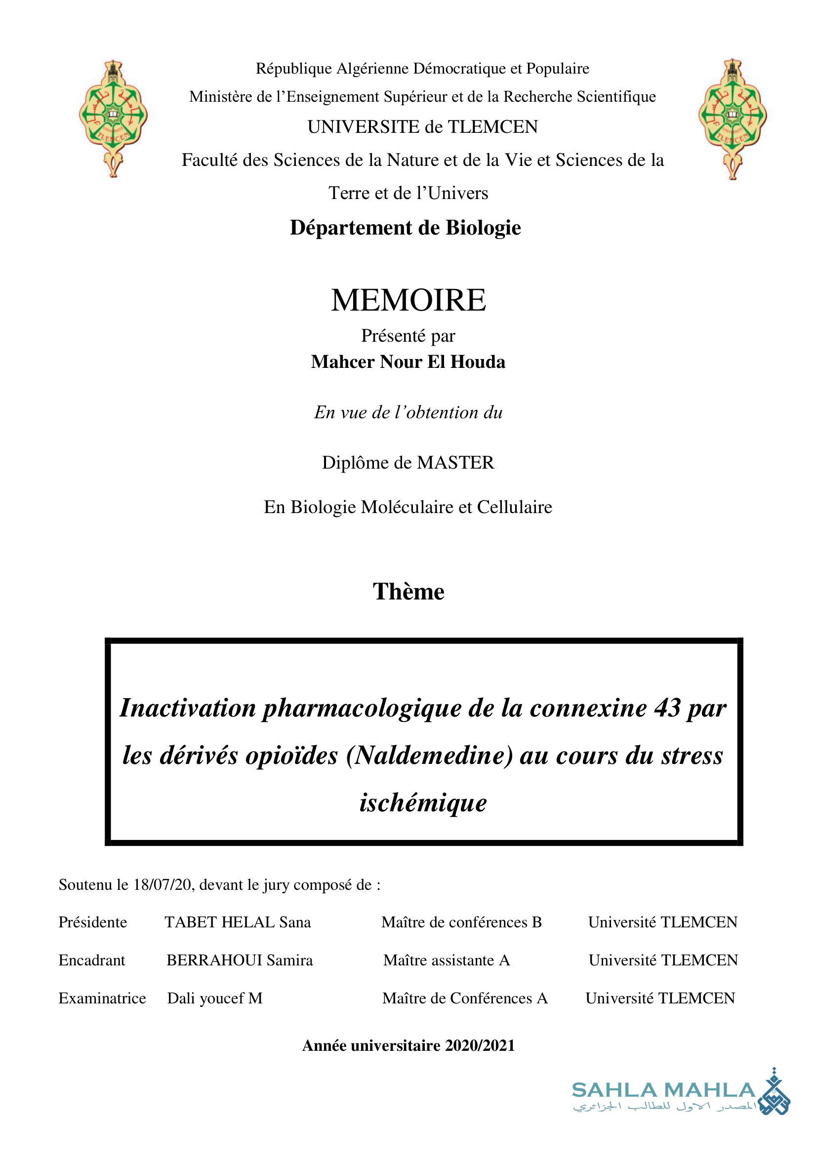 Inactivation pharmacologique de la connexine 43 par les dérivés opioïdes (Naldemedine) au cours du stress ischémique