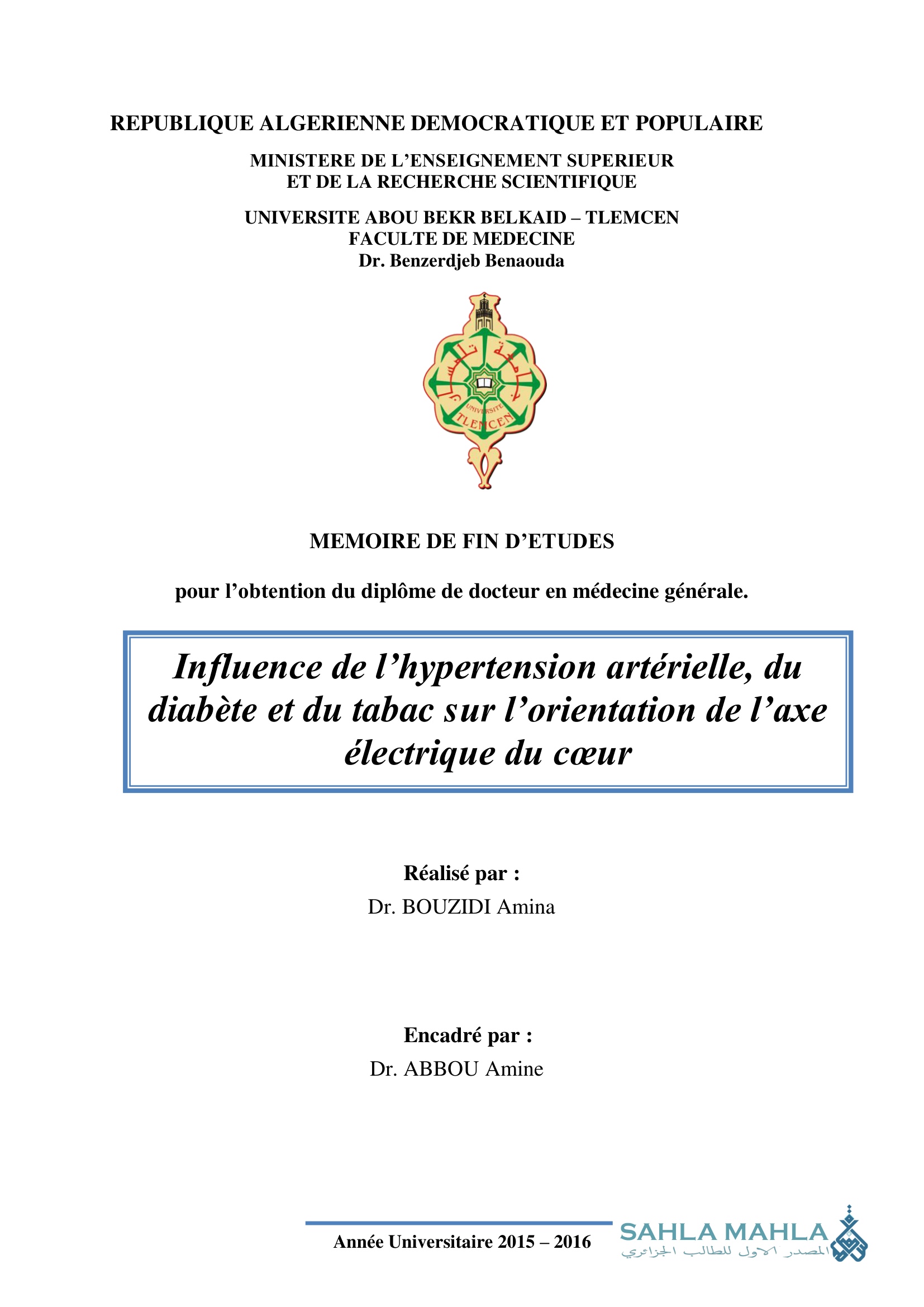 Influence de l'hypertension artérielle, du diabète et du tabac sur l'orientation de l'axe électrique du cœur