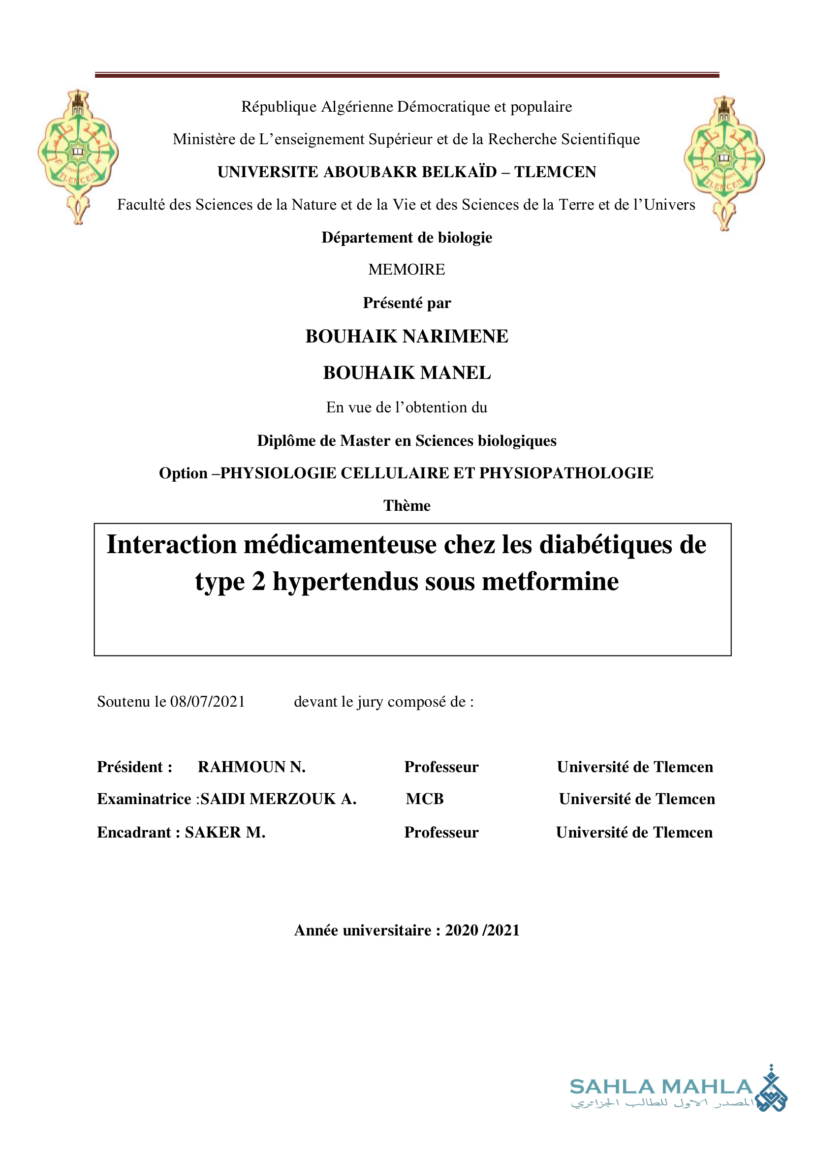 Interaction médicamenteuse chez les diabétiques de type 2 hypertendus sous metformine