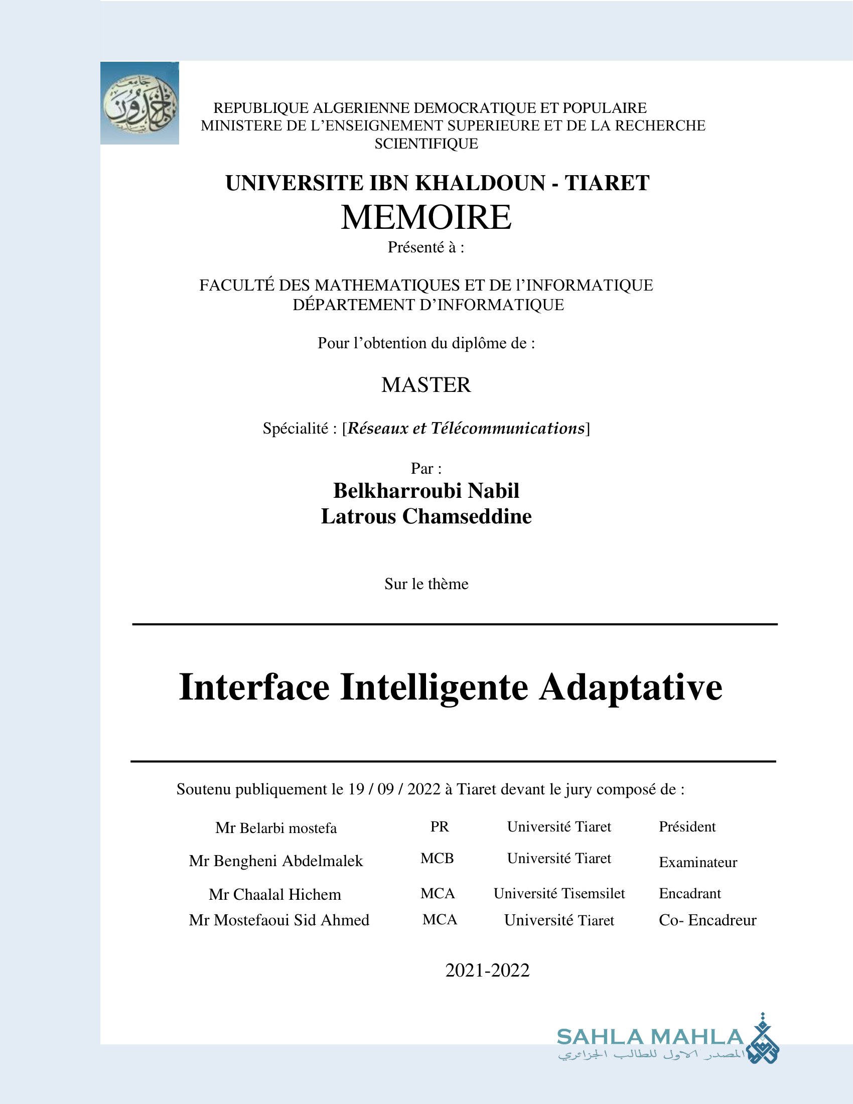 Interface Intelligente Adaptative