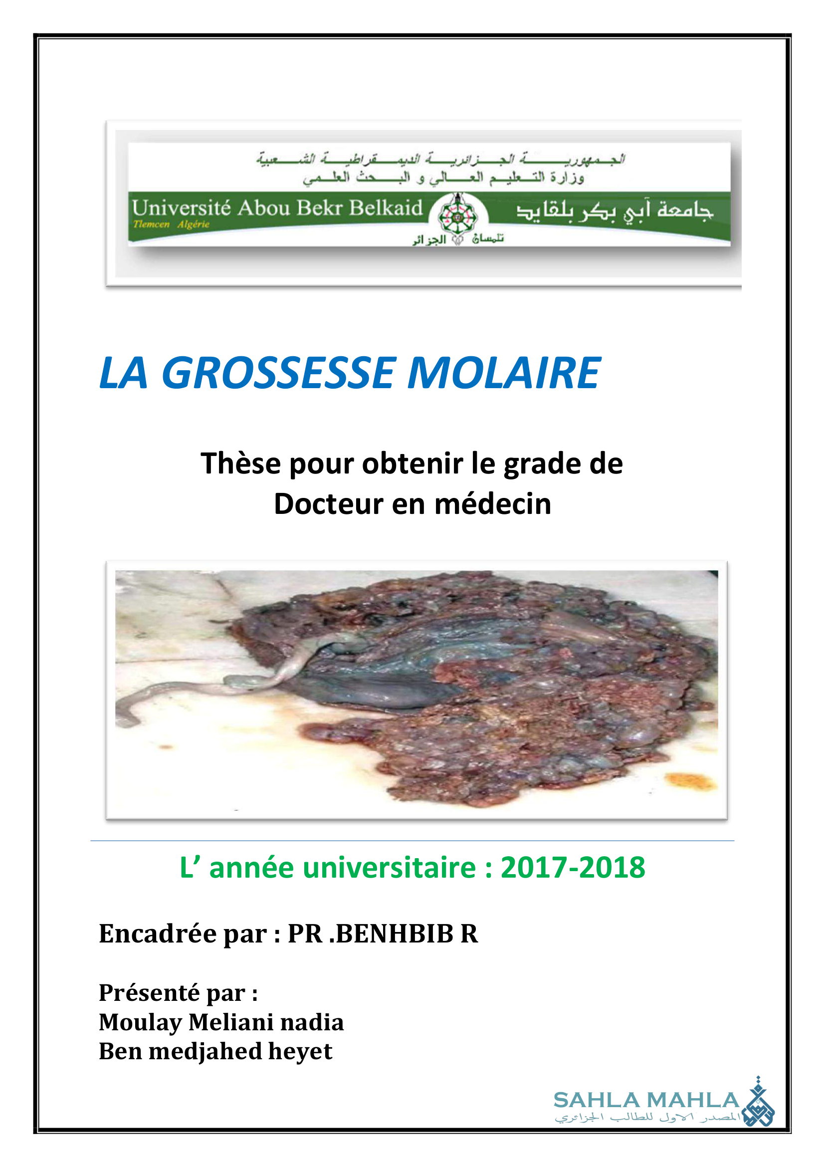 LA GROSSESSE MOLAIRE